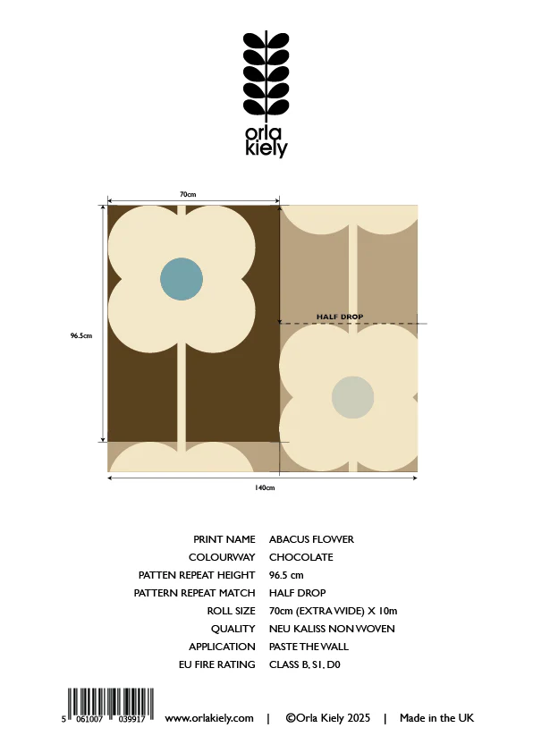 Abacus Flower Chocolate Wallpaper Sample - Image 2