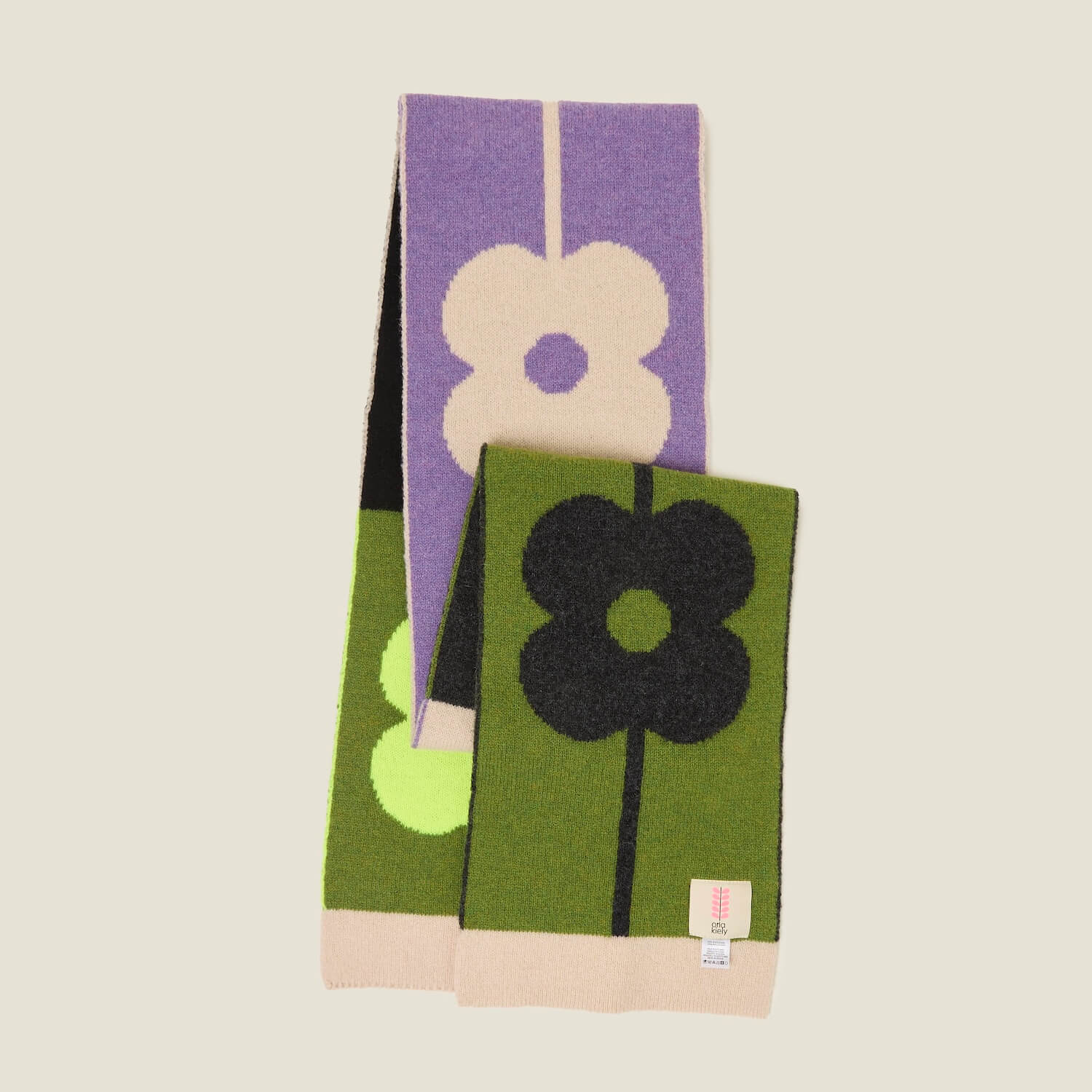 Abacus Flower Scarf - Neon Yellow - Image 3