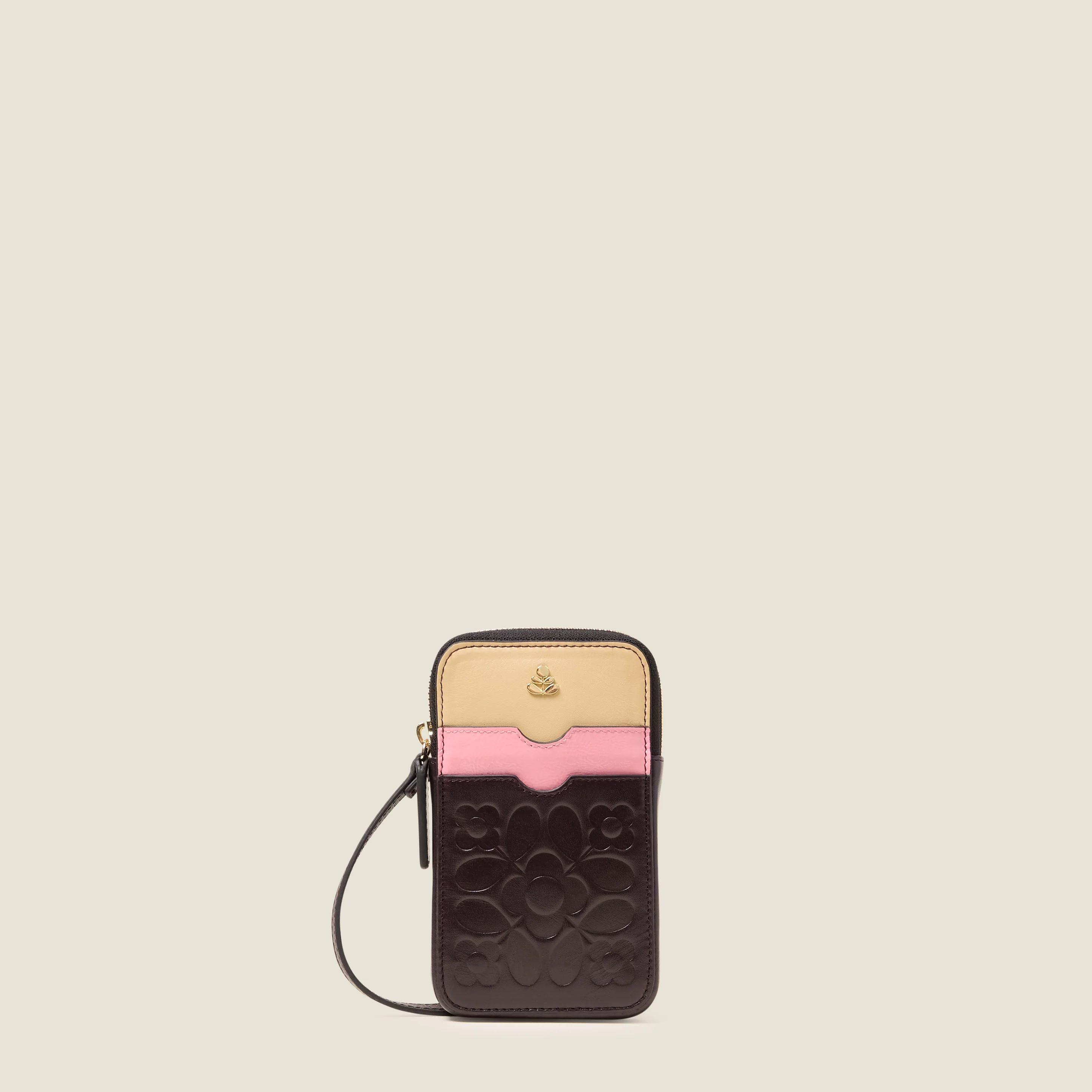 Ariel Leather Phone Case - Tile Emboss Burgundy