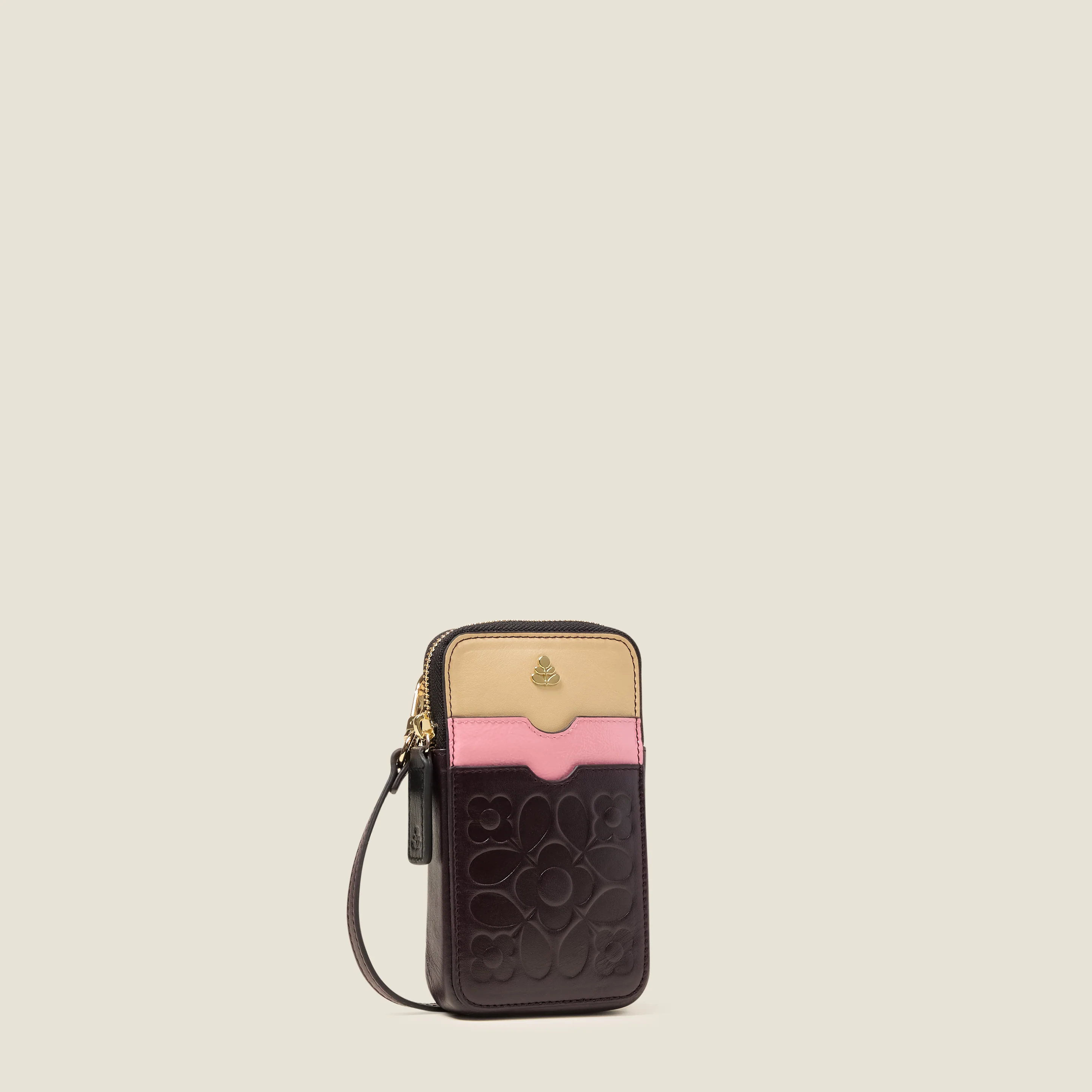 Ariel Leather Phone Case - Tile Emboss Burgundy - Image 2