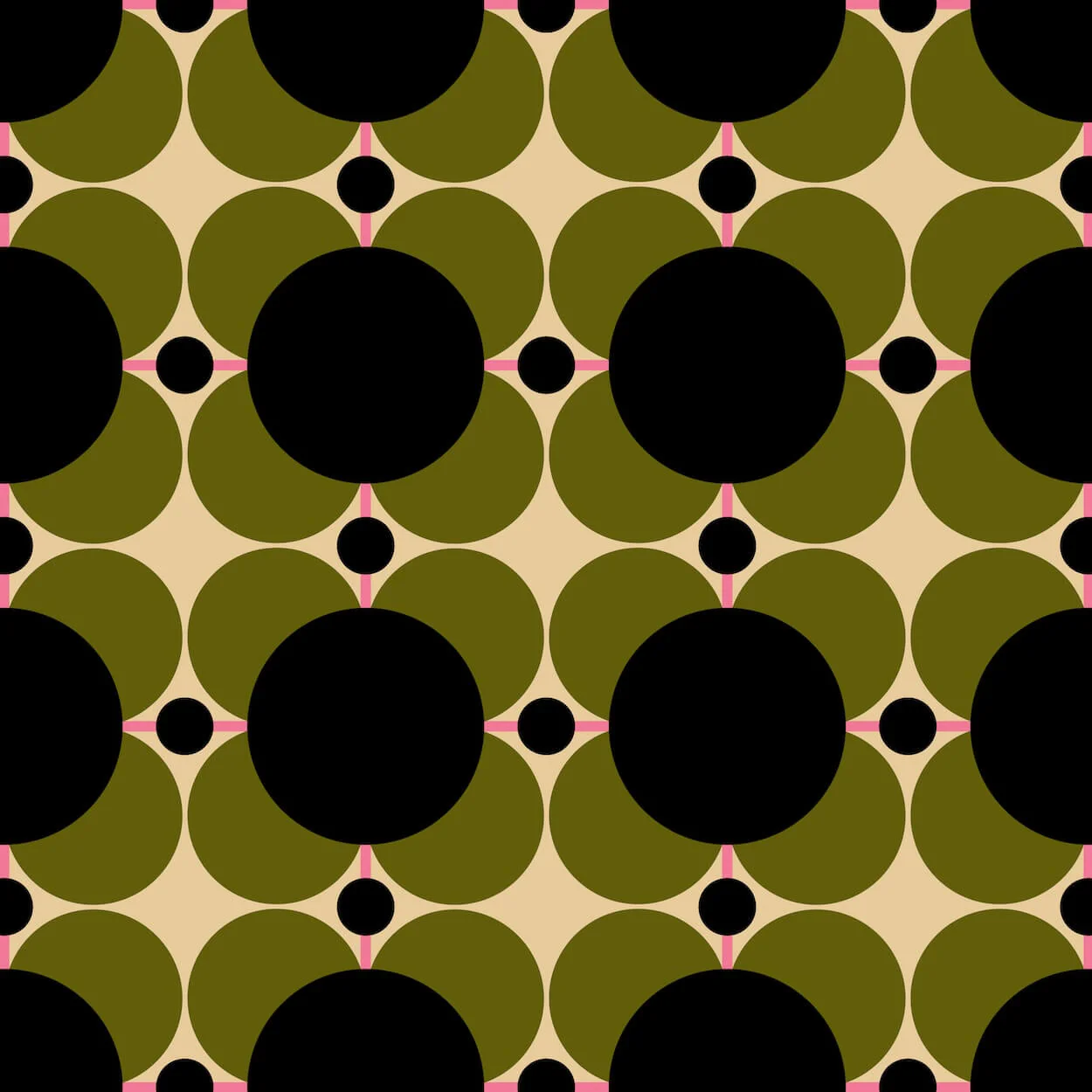 Atomic Flower Khaki Wallpaper - Sample ROW