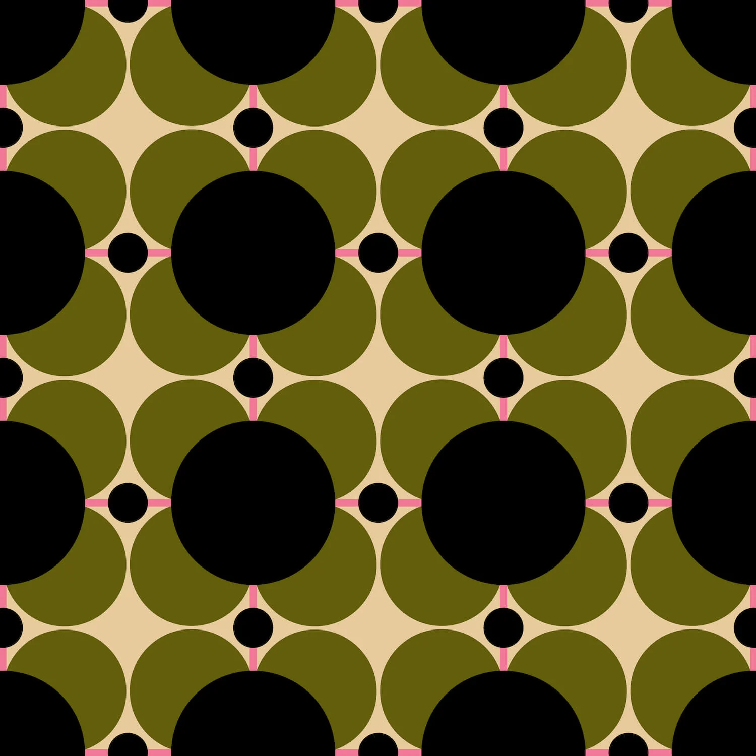 Atomic Flower Khaki Wallpaper - 70cm x 10m ROW - Image 2