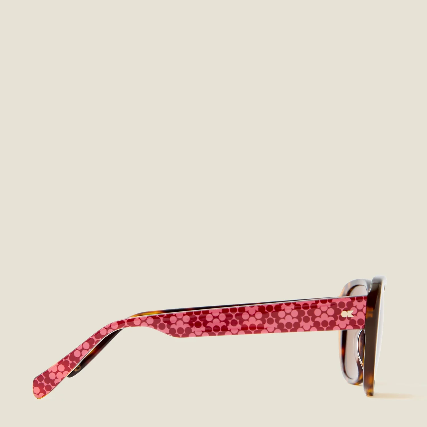 Azalea Sunglasses - Tortoiseshell & Puzzle Flower Fuchsia - Image 3