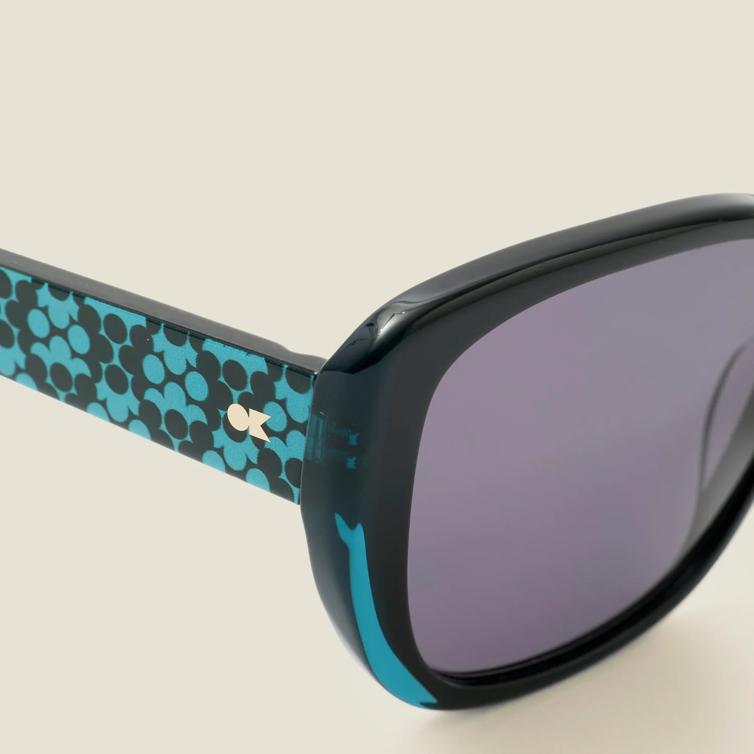 Azalea Sunglasses - Turquoise & Puzzle Flower Teal - Image 3