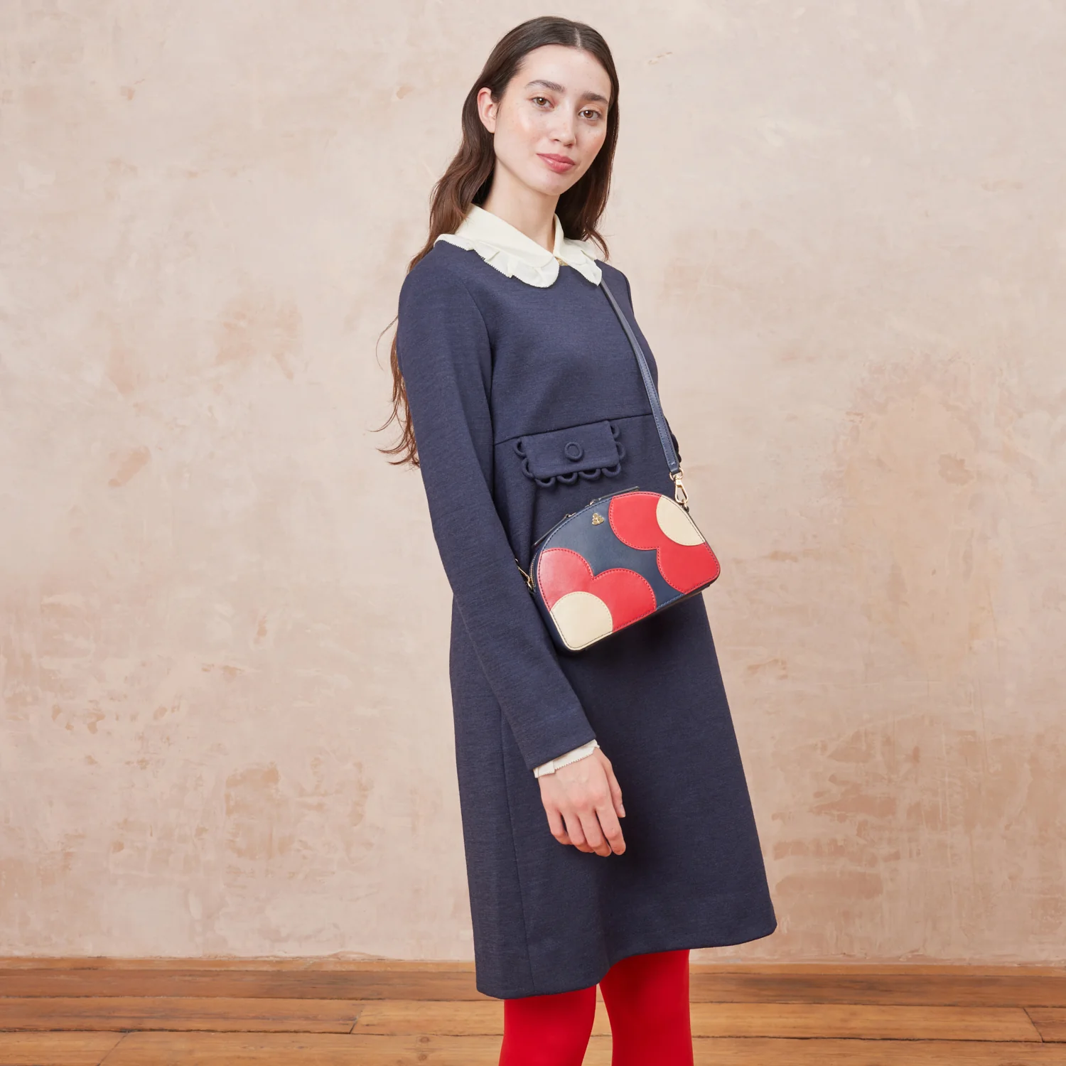 Babaluna Crossbody - Spot Flower Navy - Image 2