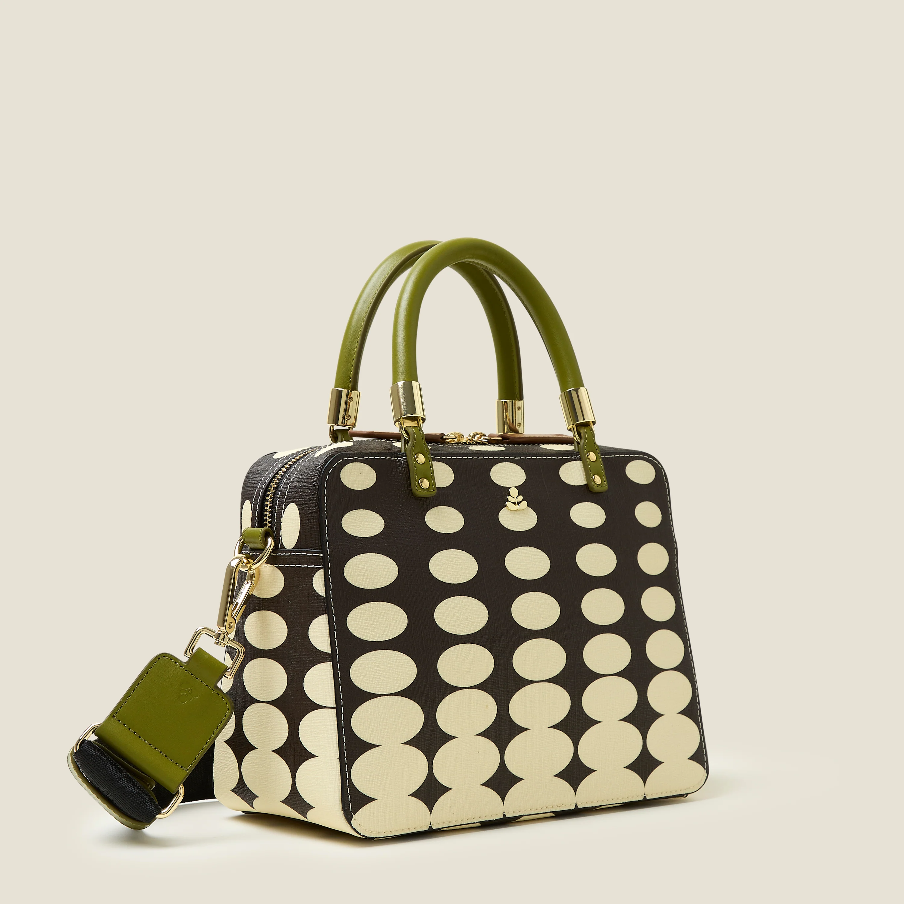 Block Medium Handbag - Optical Oval Mocha - Image 3