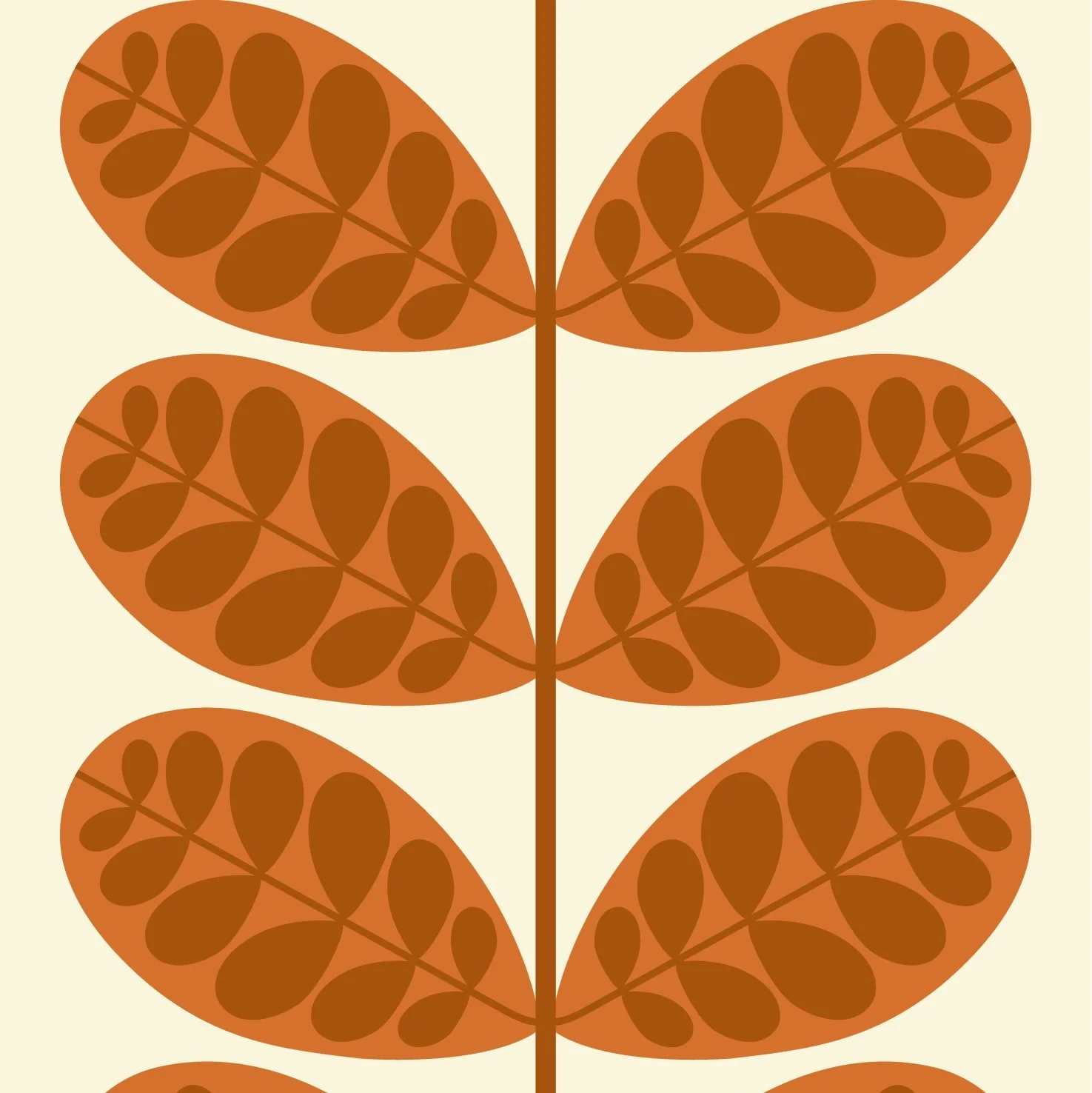Botanica Orange Wallpaper Sample