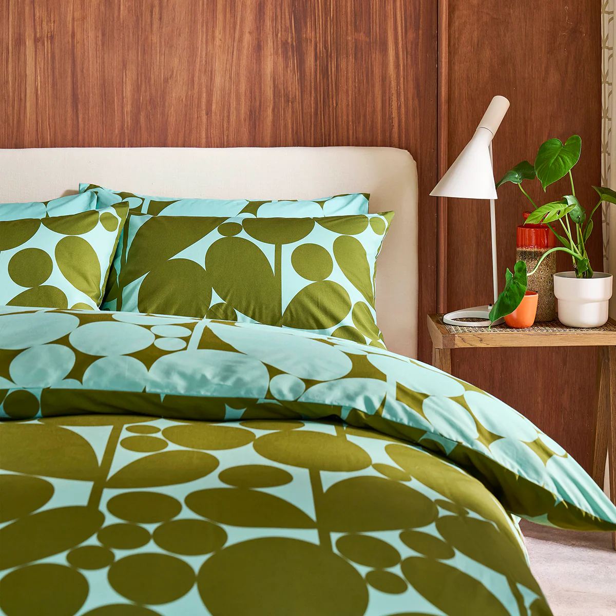 Bubble Flower Reversible Bed Linen Set - Aqua Seagrass - Image 4