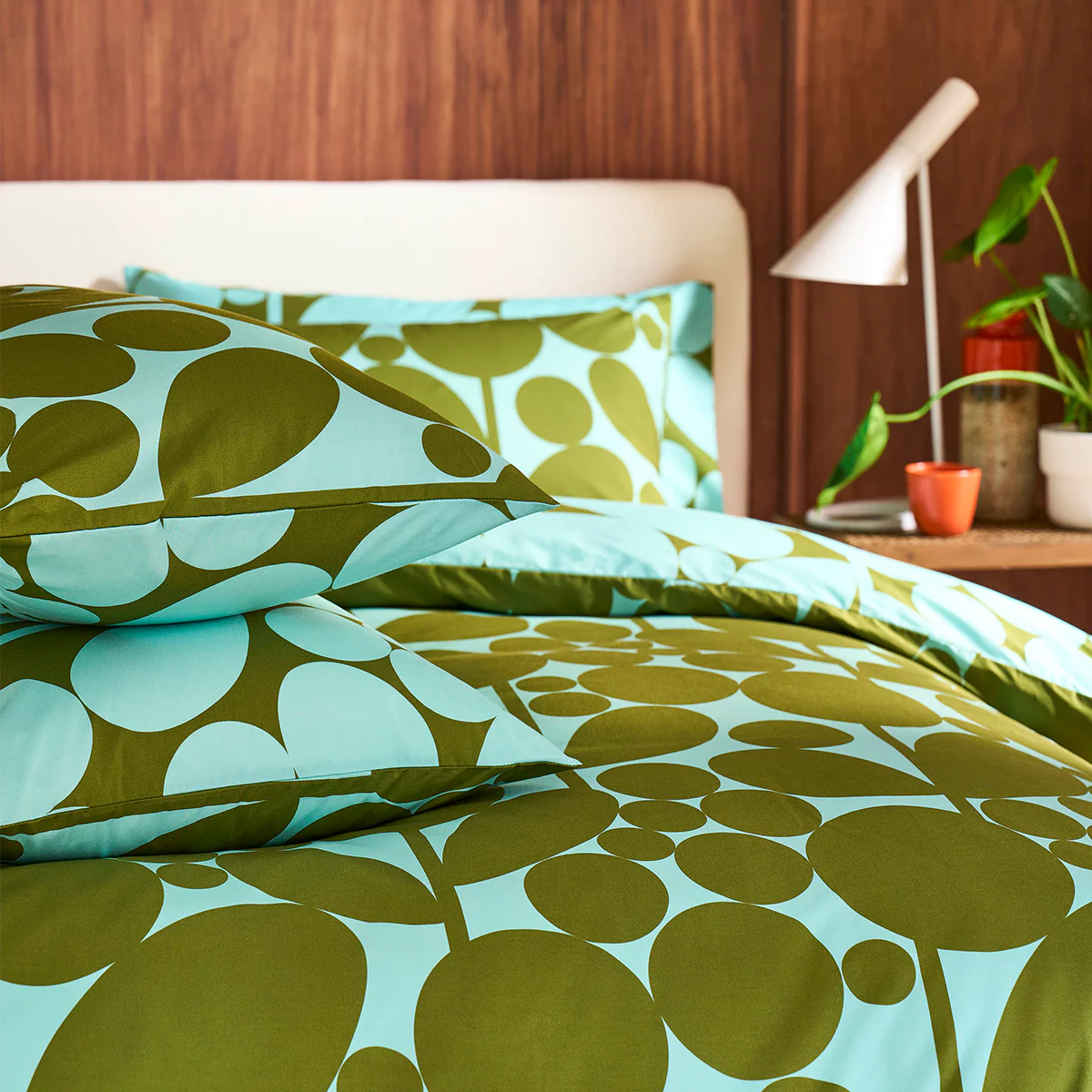 Bubble Flower Reversible Bed Linen Set - Aqua Seagrass - Image 5