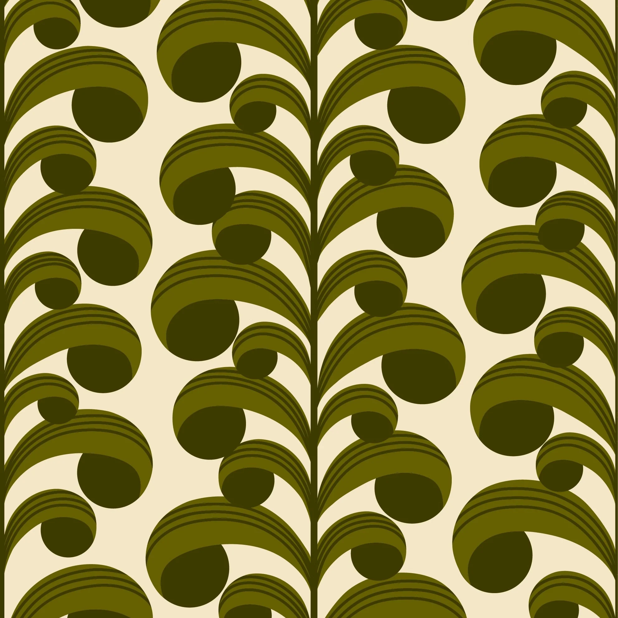 Calathea Dark Moss Wallpaper Sample