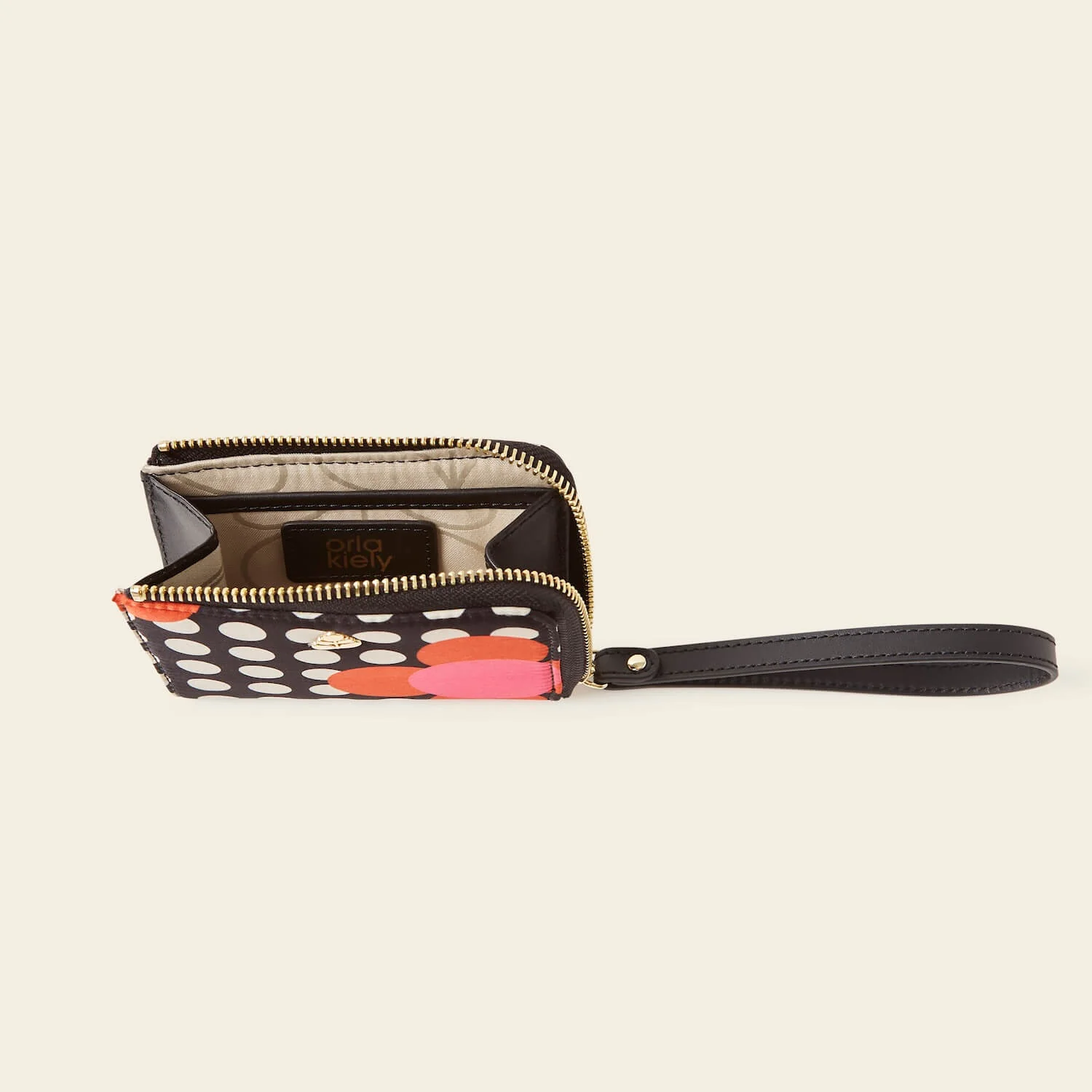 Carla Zip Purse - Fuchsia Flower Polka Dot - Image 4
