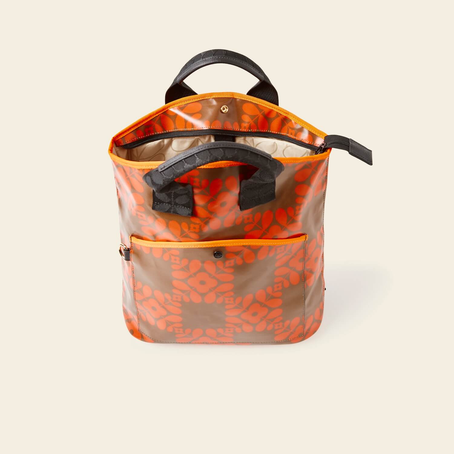 Carry Backpack - Lattice Flower Tile Conker - Image 5