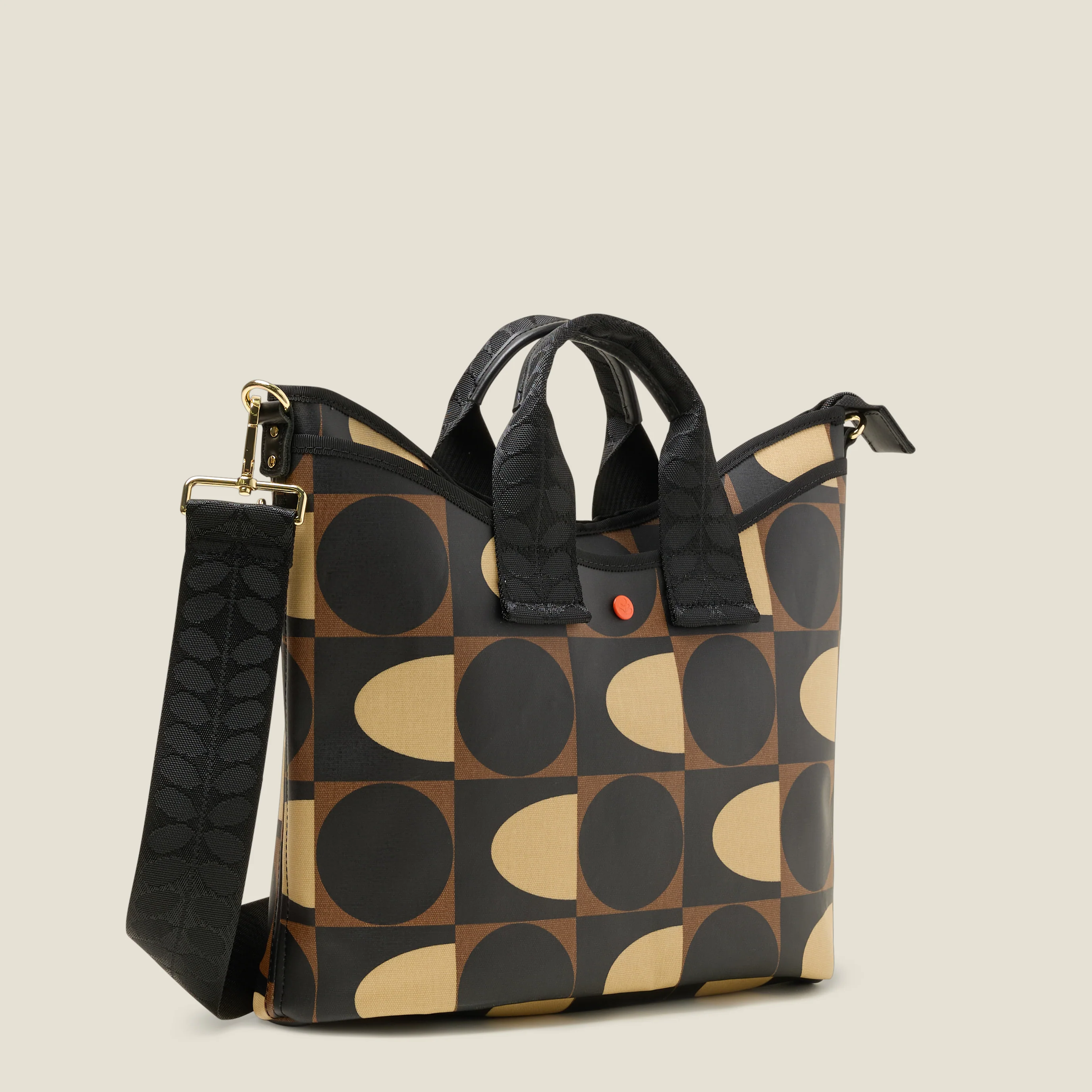 Carry Grab Crossbody Bag - Spot Square Mocha - Image 3