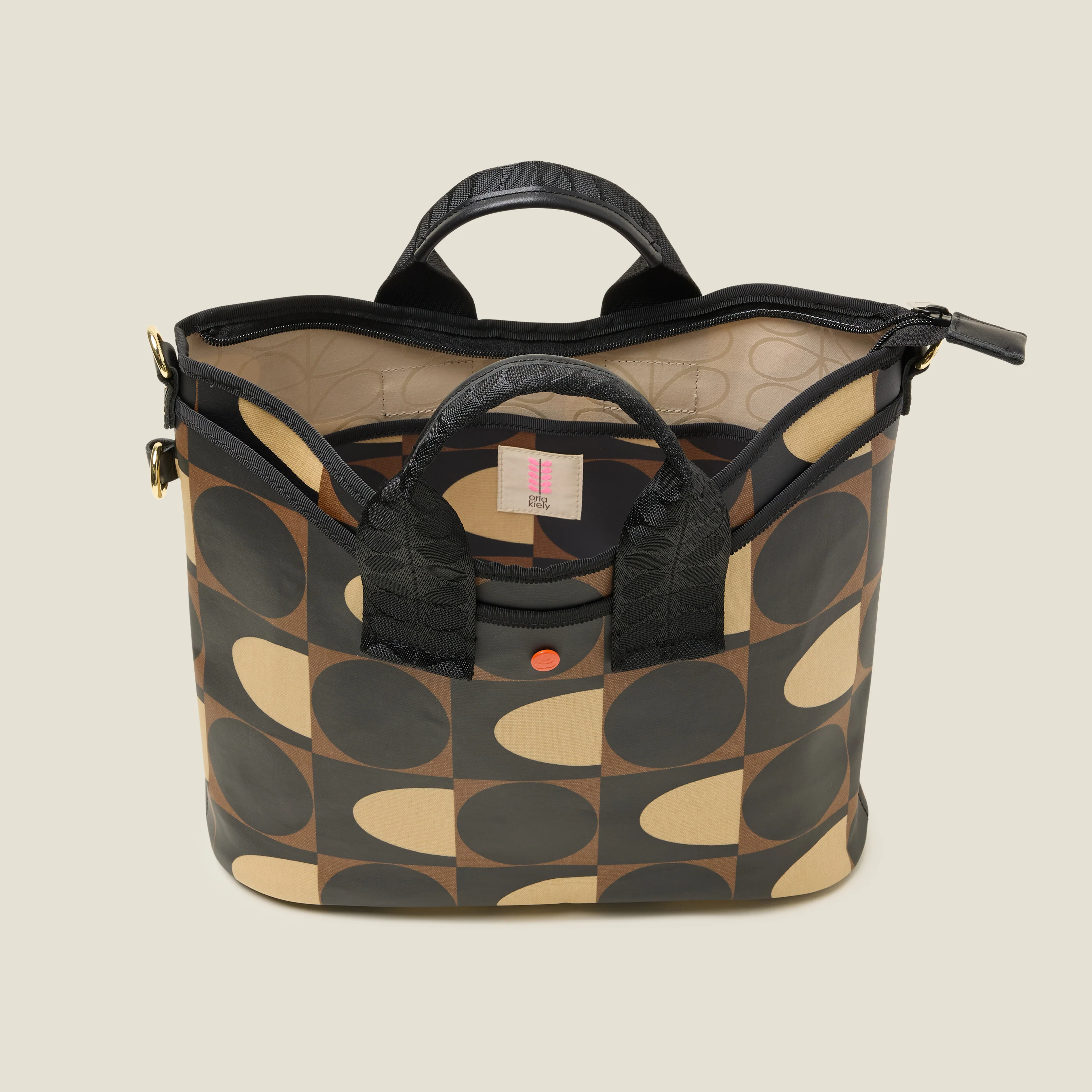 Carry Grab Crossbody Bag - Spot Square Mocha - Image 5