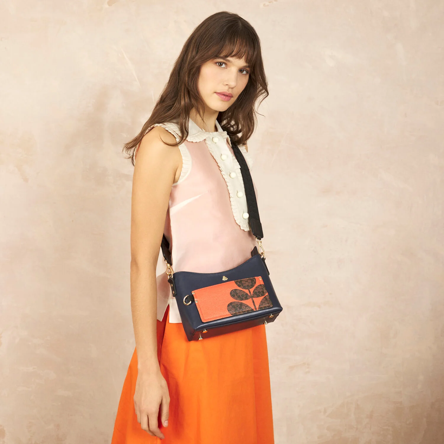 Carrymin Crossbody - Navy Puzzle Flower - Image 2