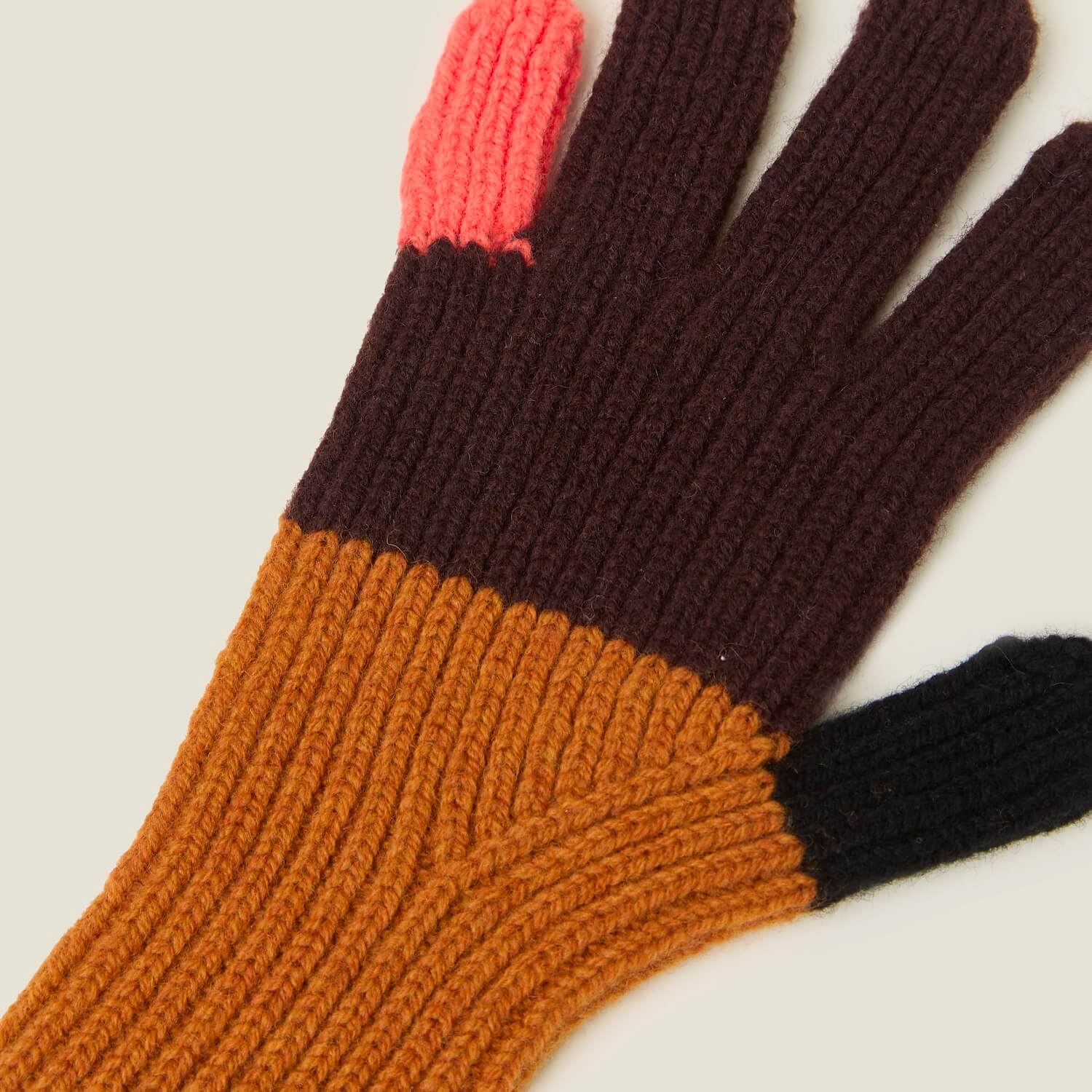 Colour Block Gloves - Neon Orange - Image 4