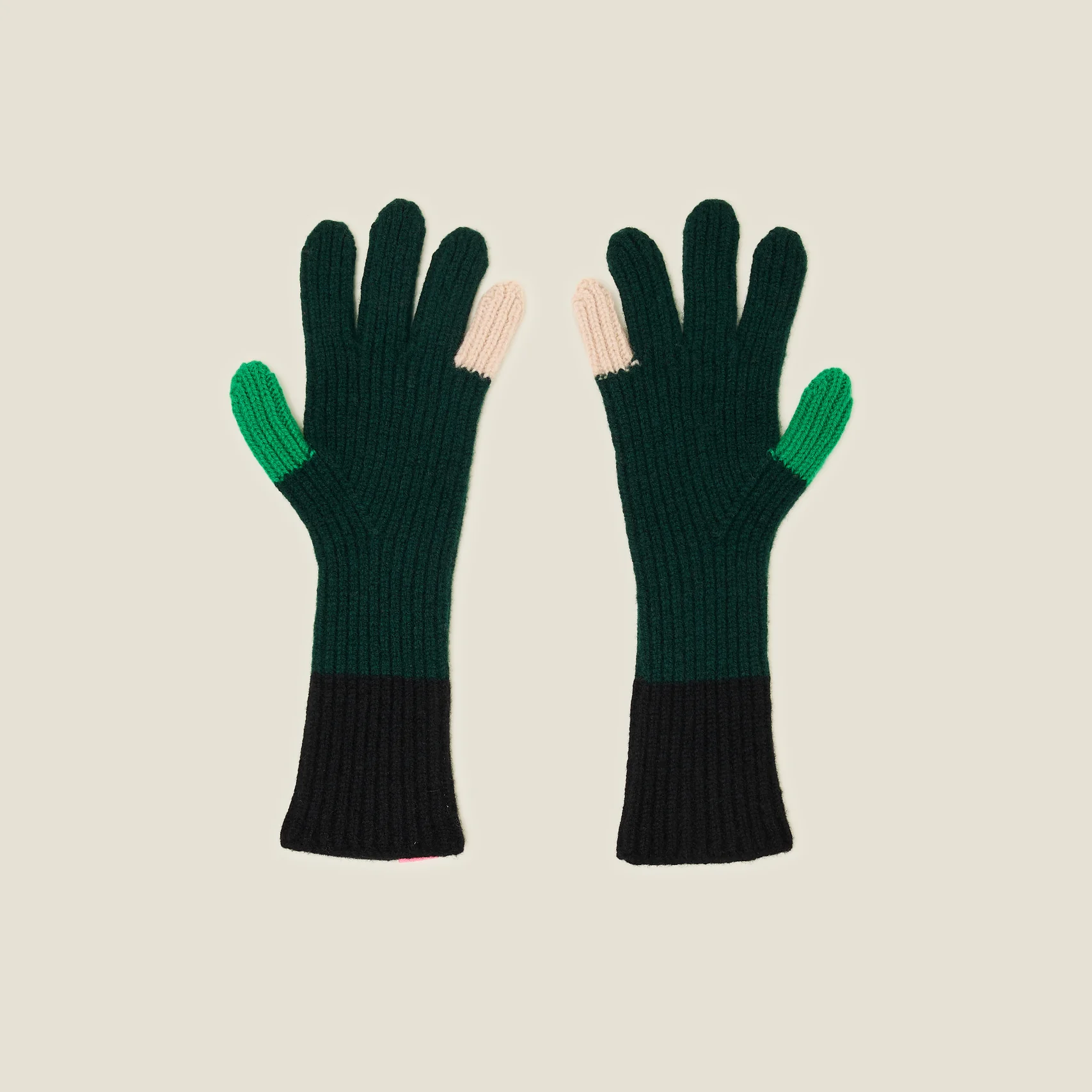 Colour Pop Wool Gloves - Forest Black - Image 2