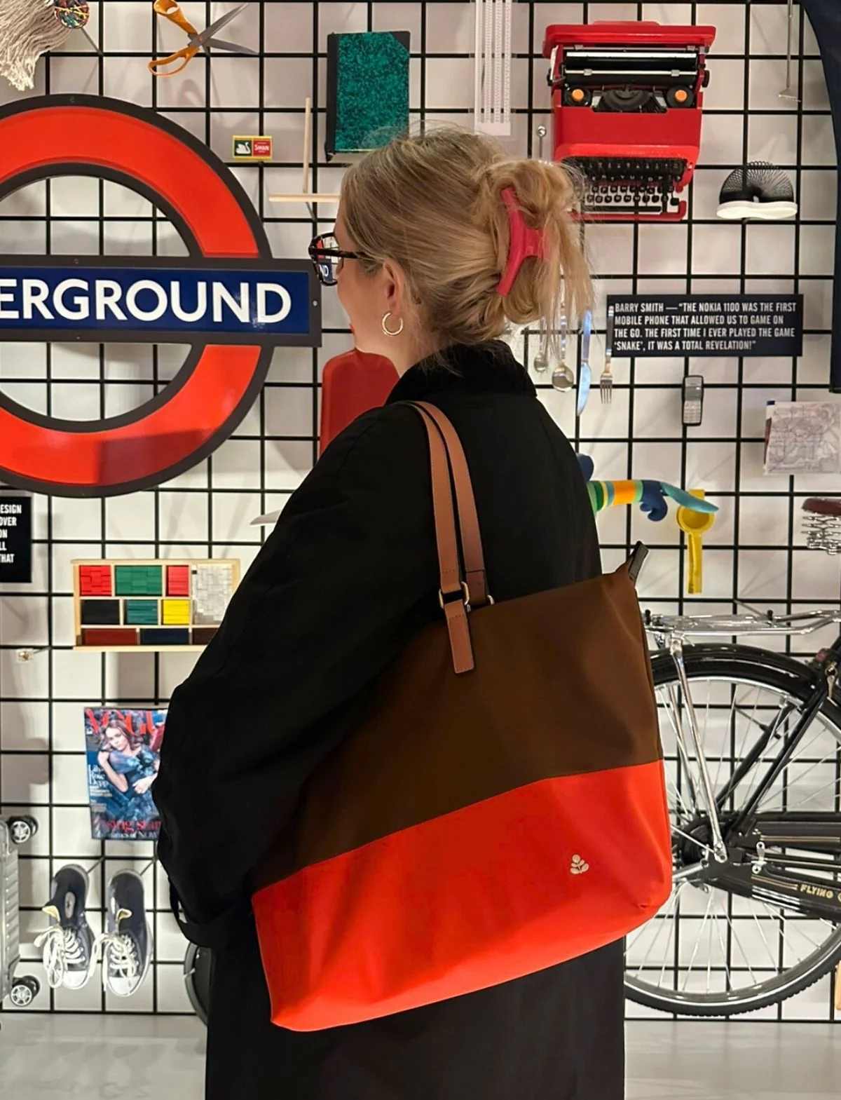 Colourblock Tote Bag - Brown - Image 3