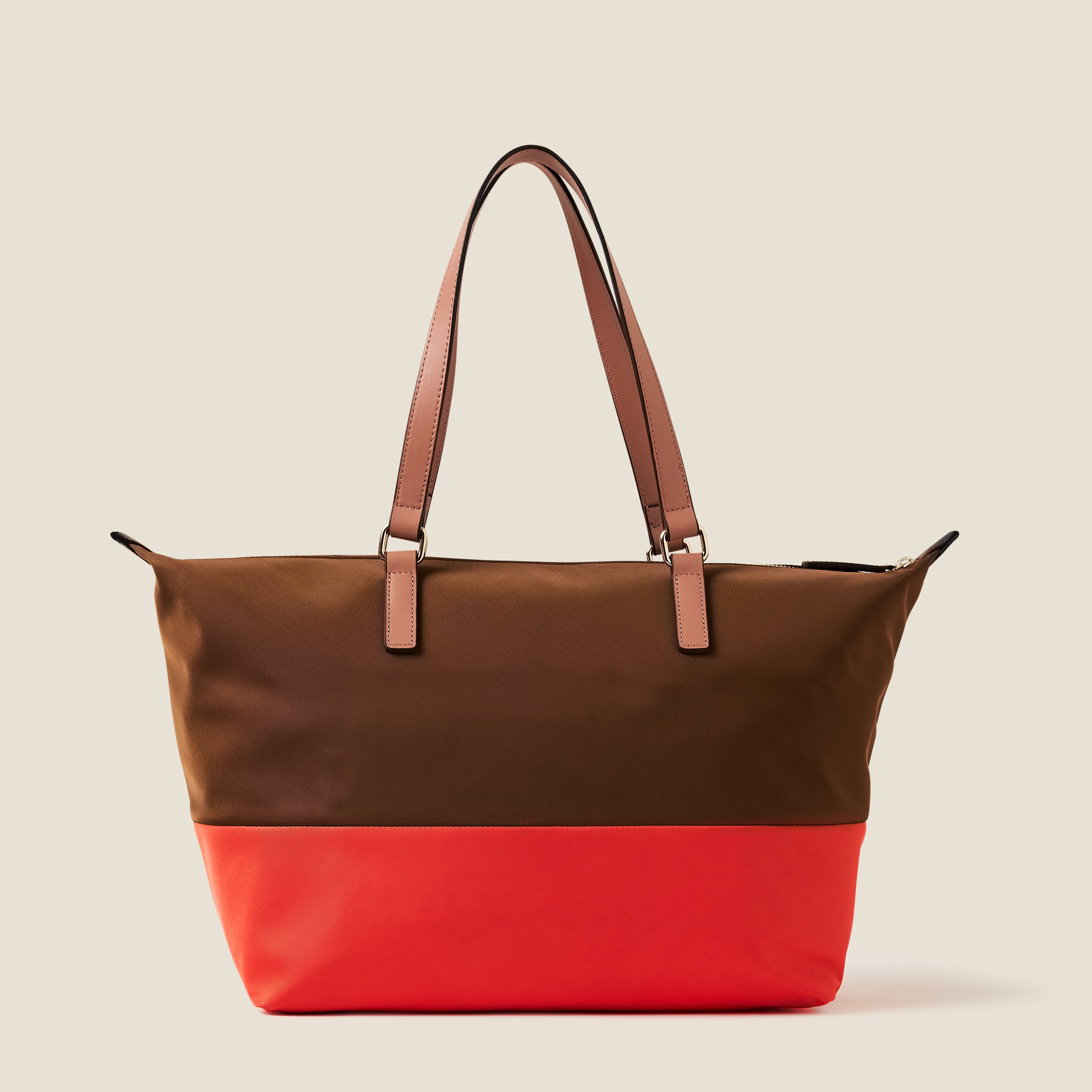Colourblock Tote Bag - Brown - Image 4