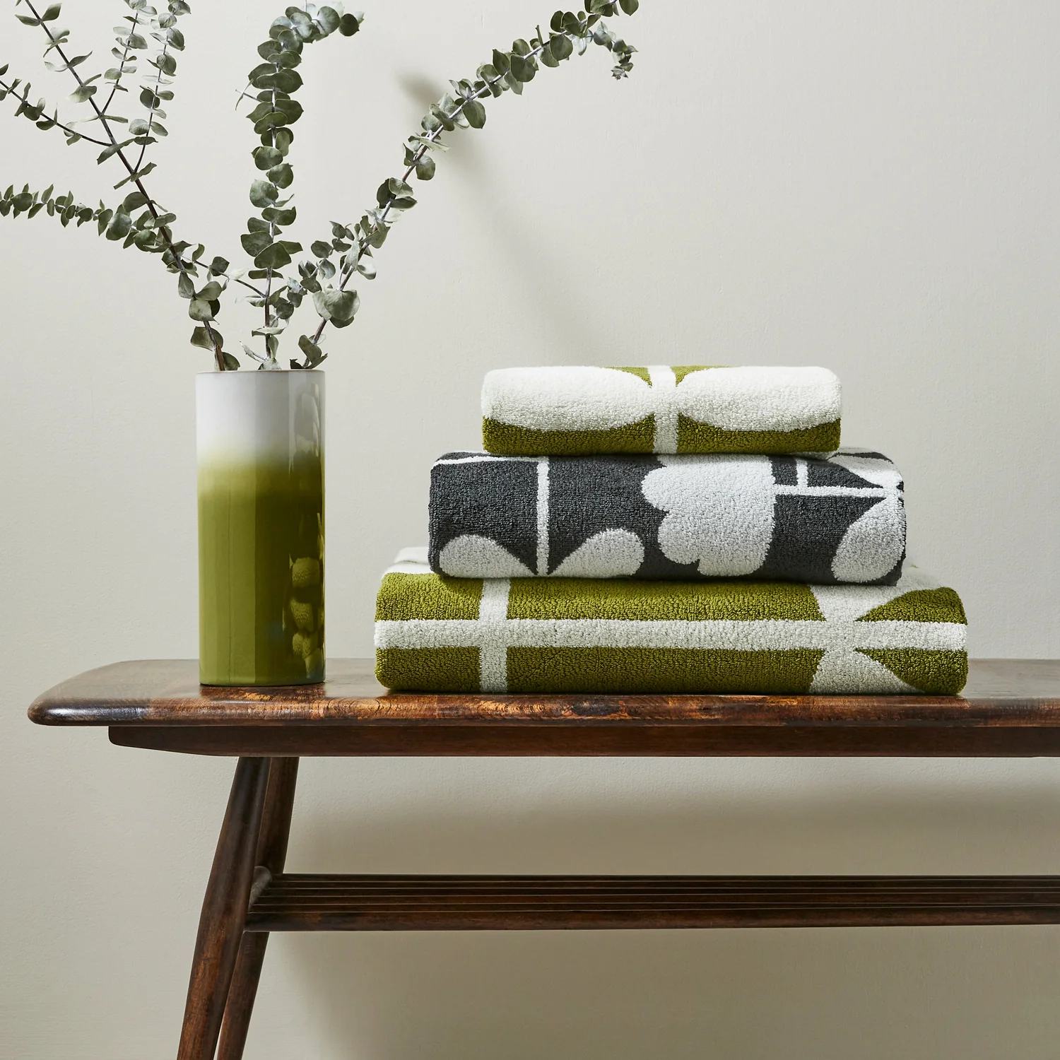 Cut Stem Towels Moss/Charcoal - Image 3