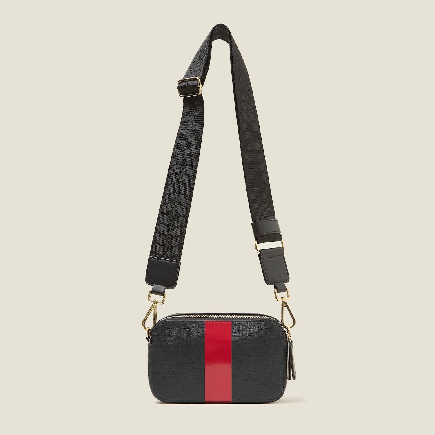 Duo Crossbody - Shiny Stripe Navy Red - Image 4