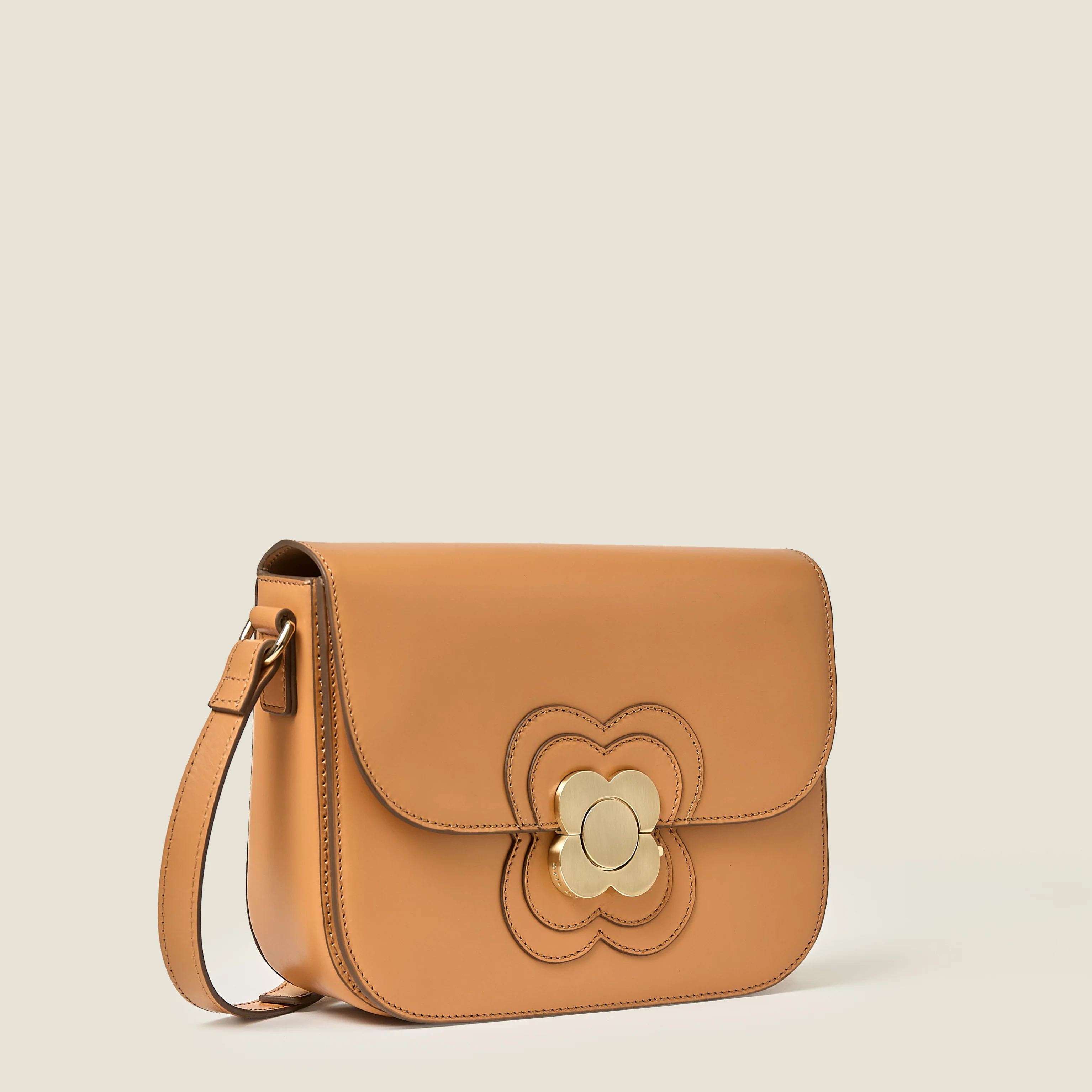 Eclipse Leather Crossbody Bag - Light Tan - Image 3