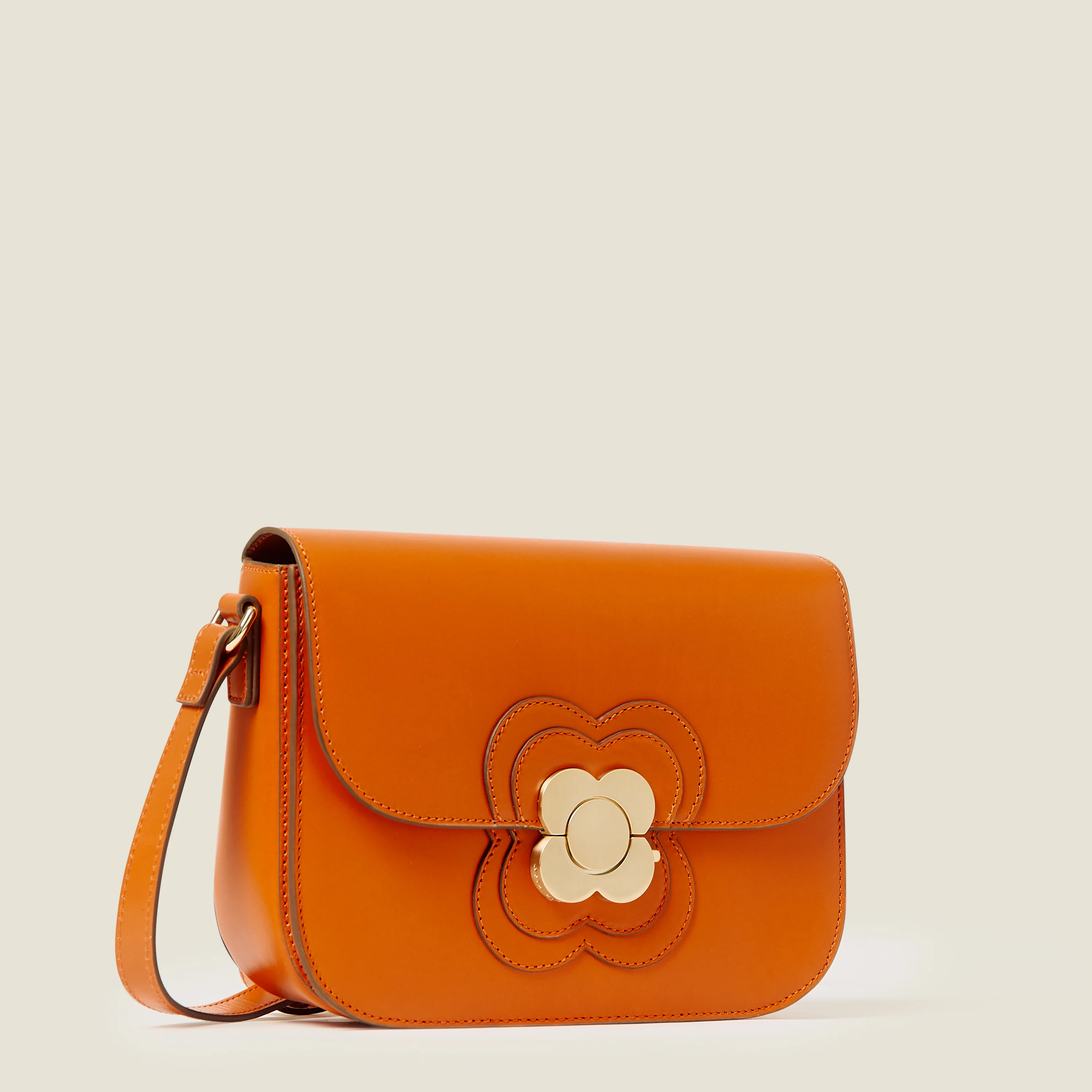 Eclipse Leather Crossbody Bag - Orange - Image 3