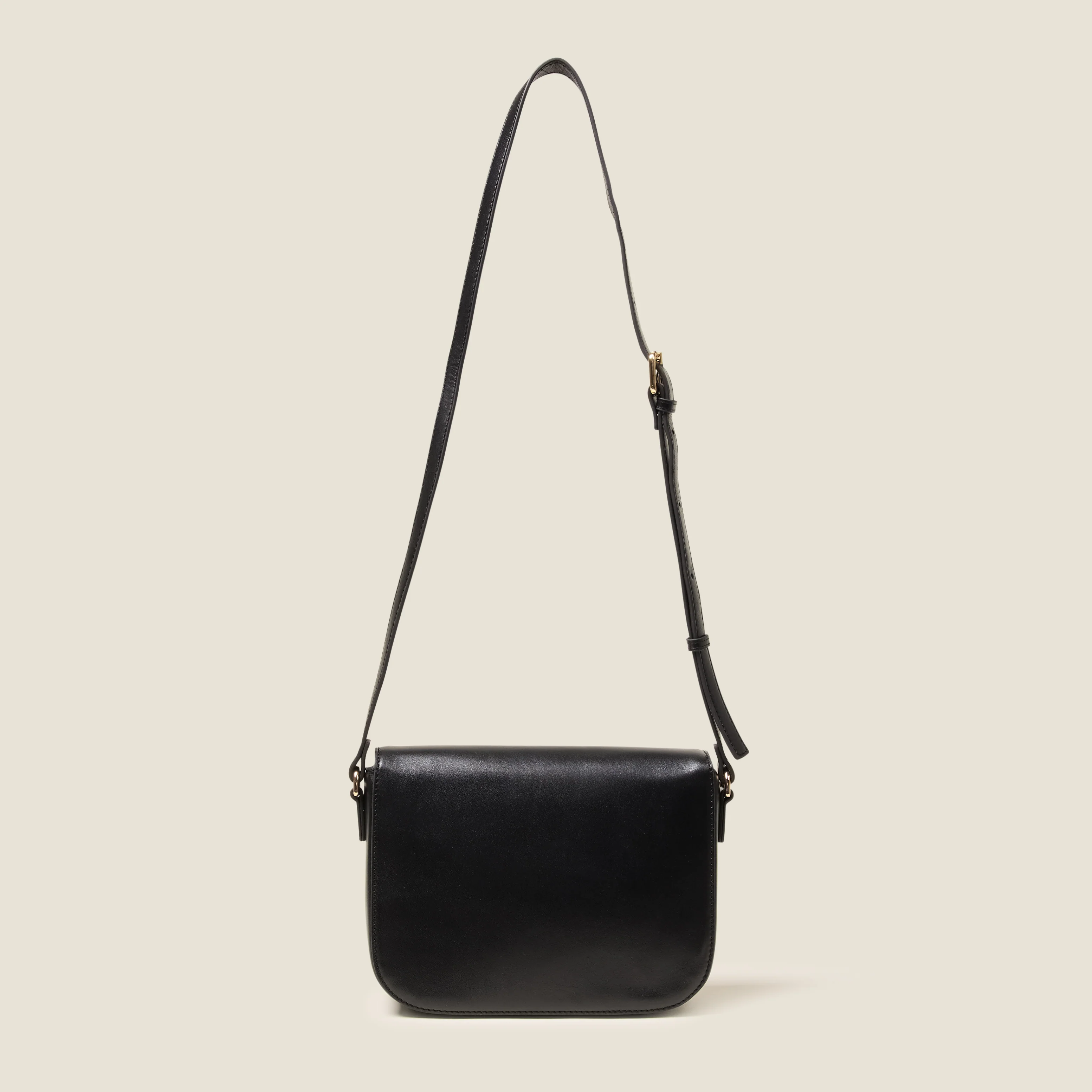 Eclipse Leather Crossbody Bag - Flower Applique Black - Image 3