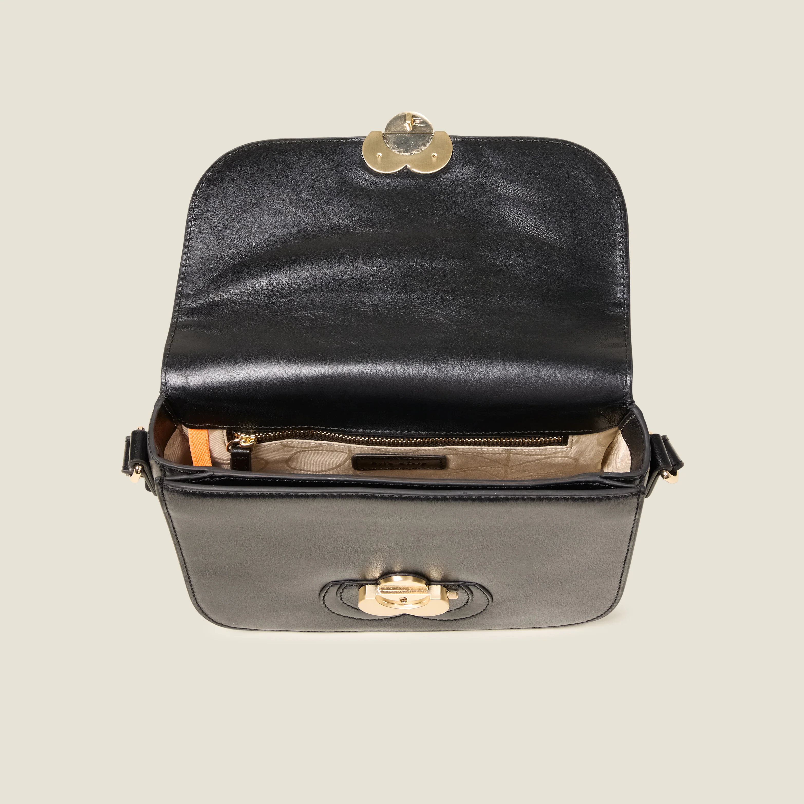 Eclipse Leather Crossbody Bag - Flower Applique Black - Image 4