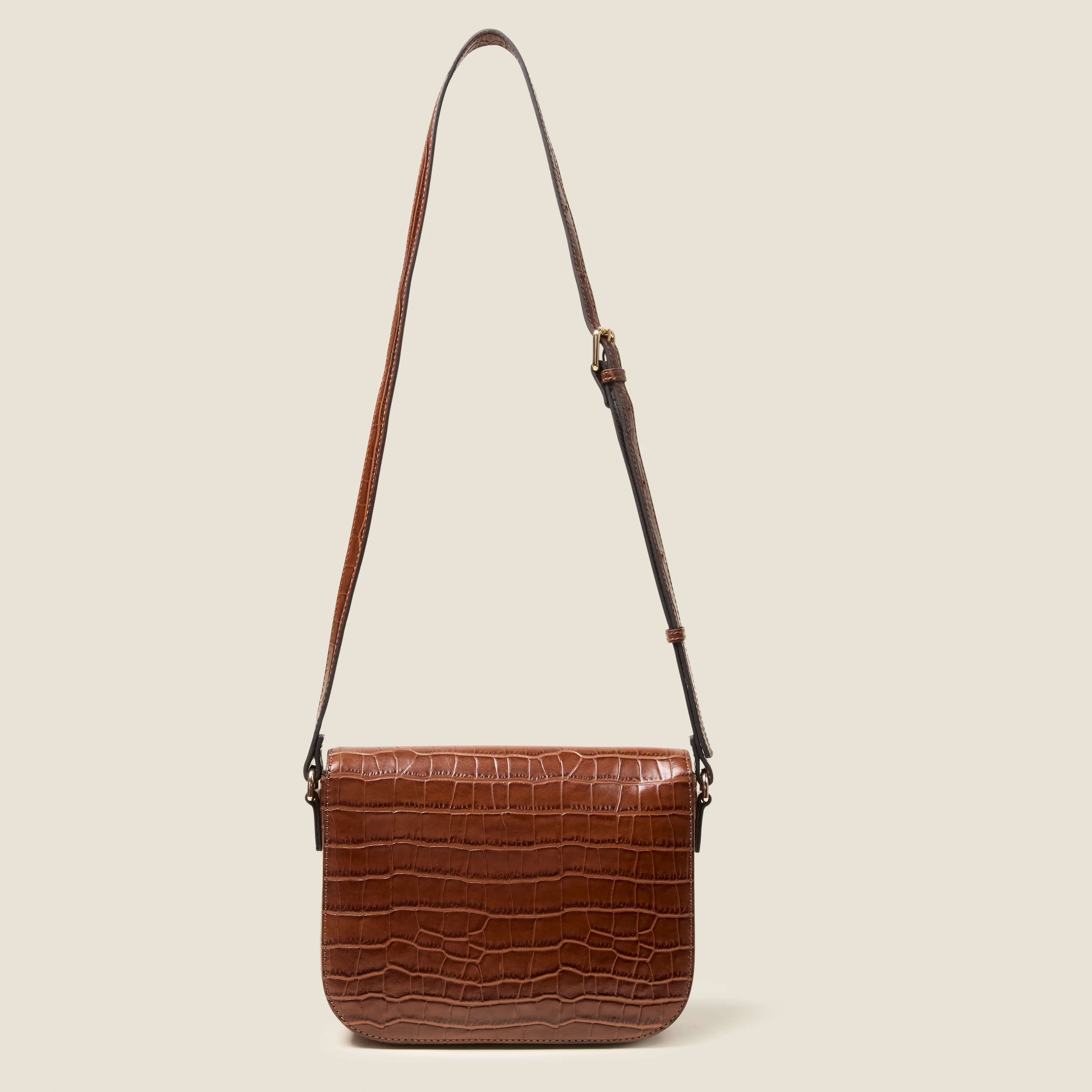 Eclipse Leather Crossbody Bag - Flower Applique Croc - Image 4