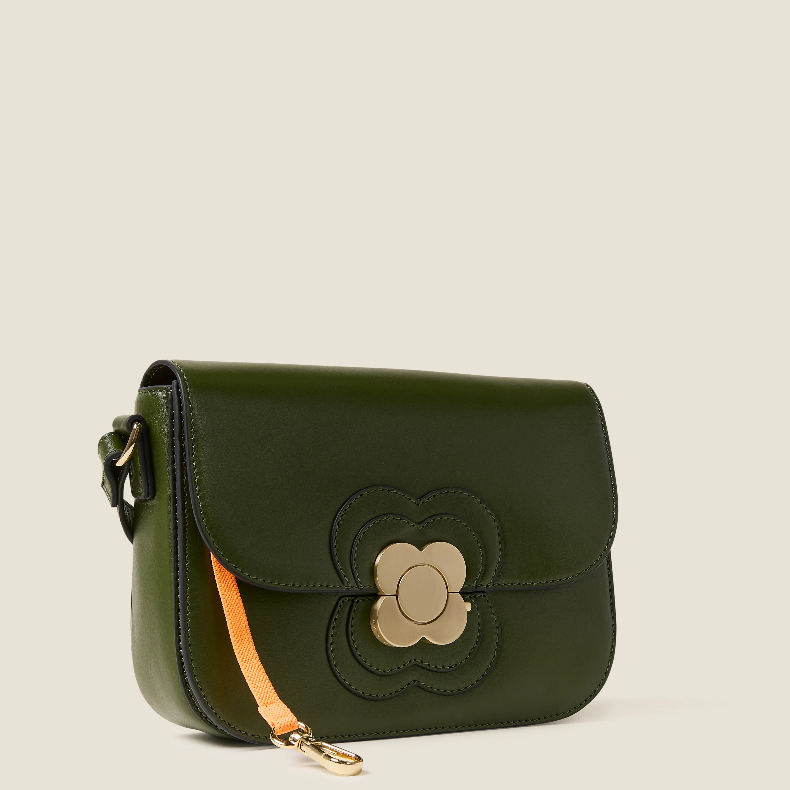 Eclipse Leather Crossbody Bag - Flower Applique Forest - Image 5