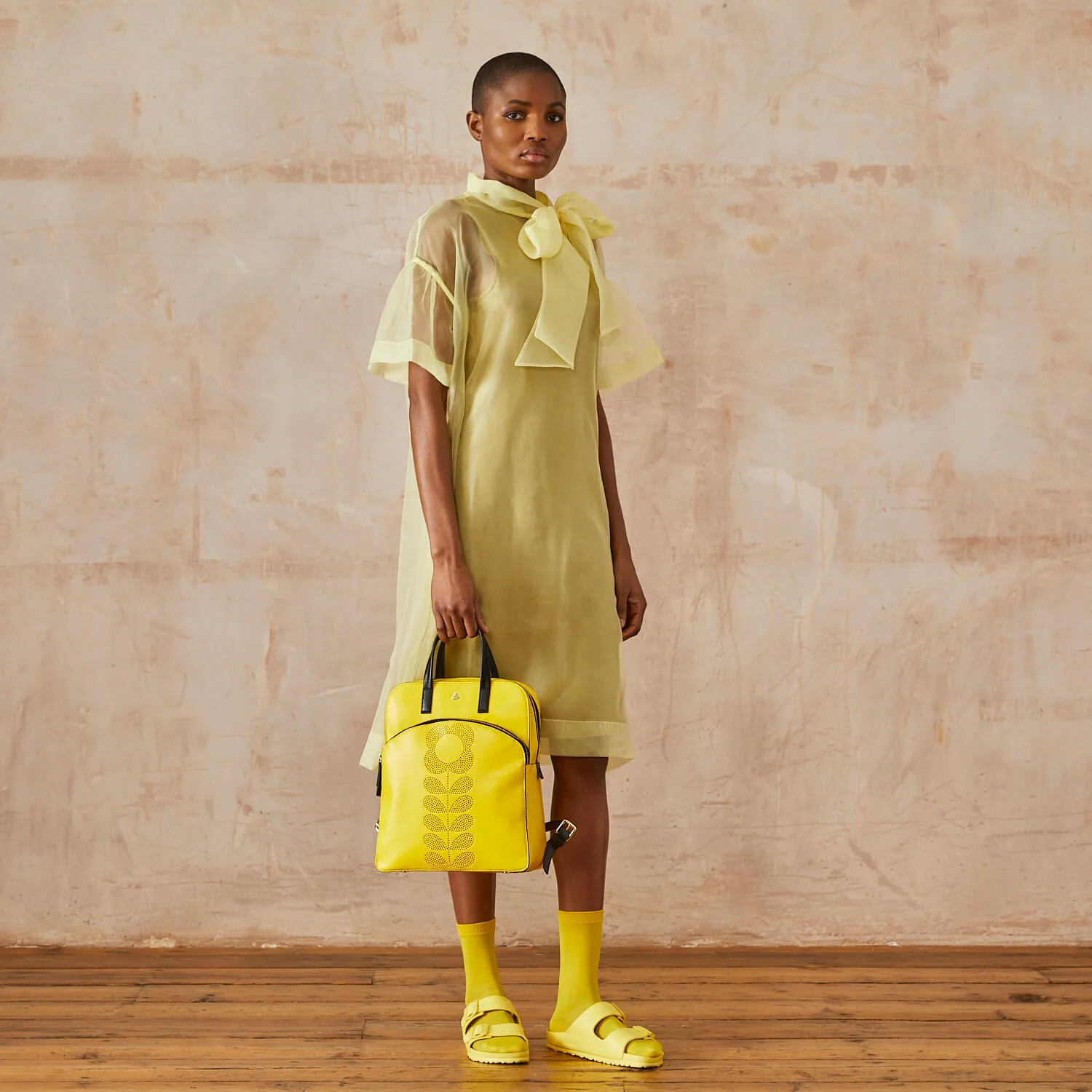 Emilia Backpack - Punched Tall Flower Yellow - Image 2