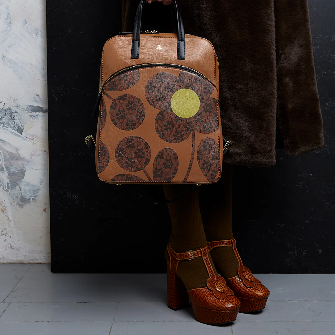 Emilia Backpack - Tan Floating Flower - Image 2