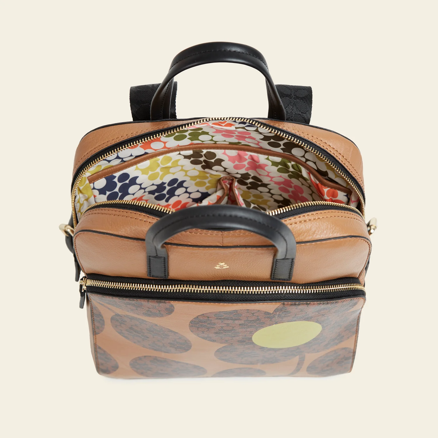Emilia Backpack - Tan Floating Flower - Image 5