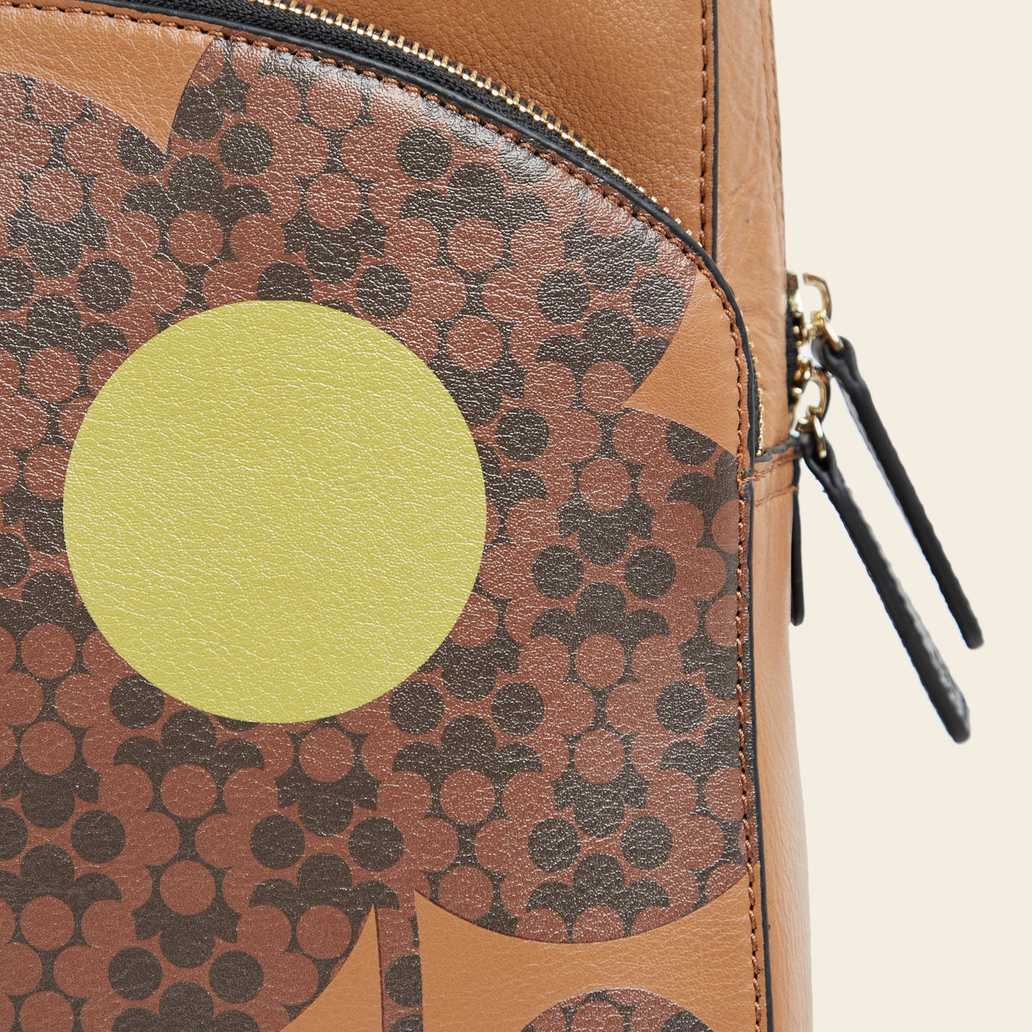 Emilia Backpack - Tan Floating Flower - Image 6