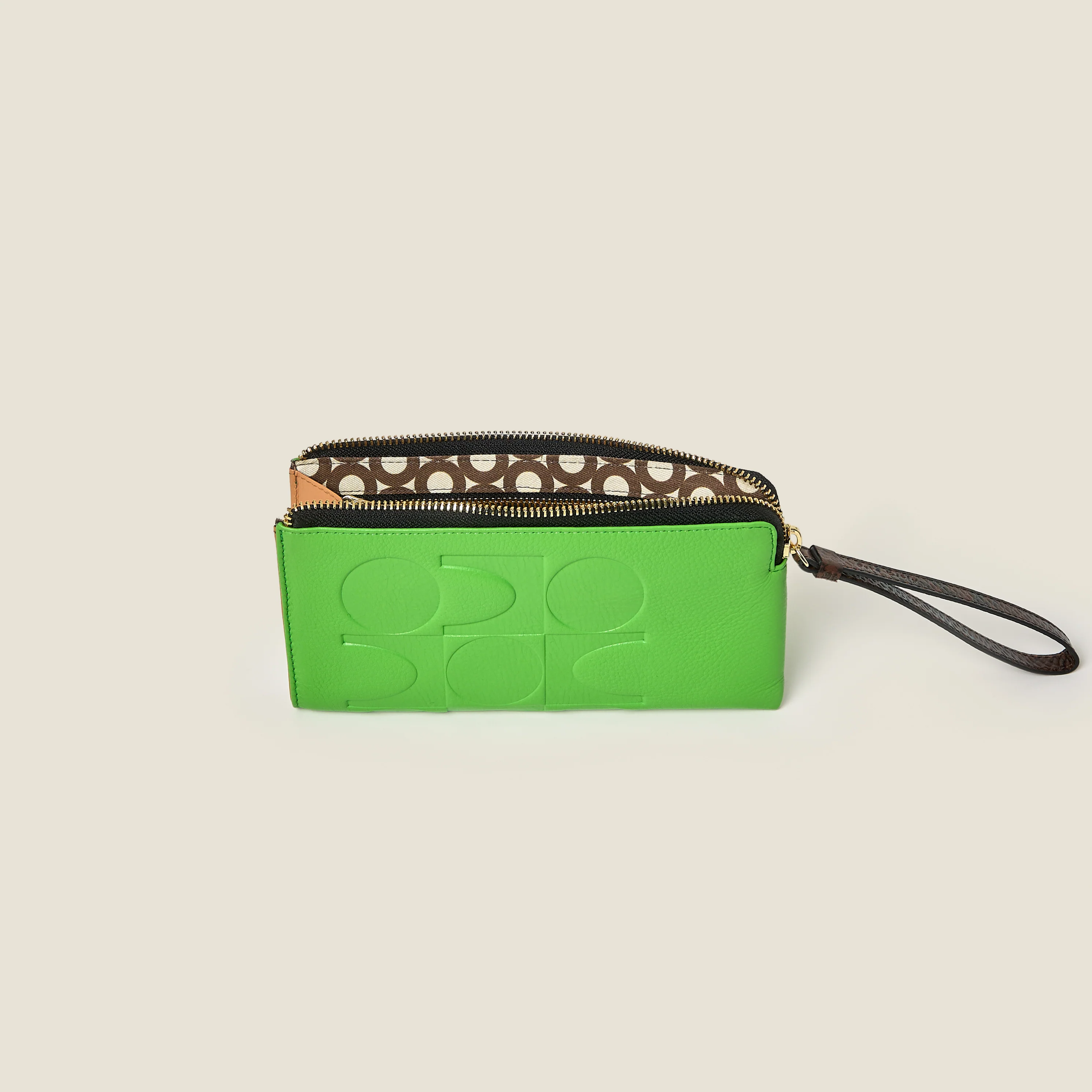Flat Zip Leather Wallet - Lawn Green - Image 4