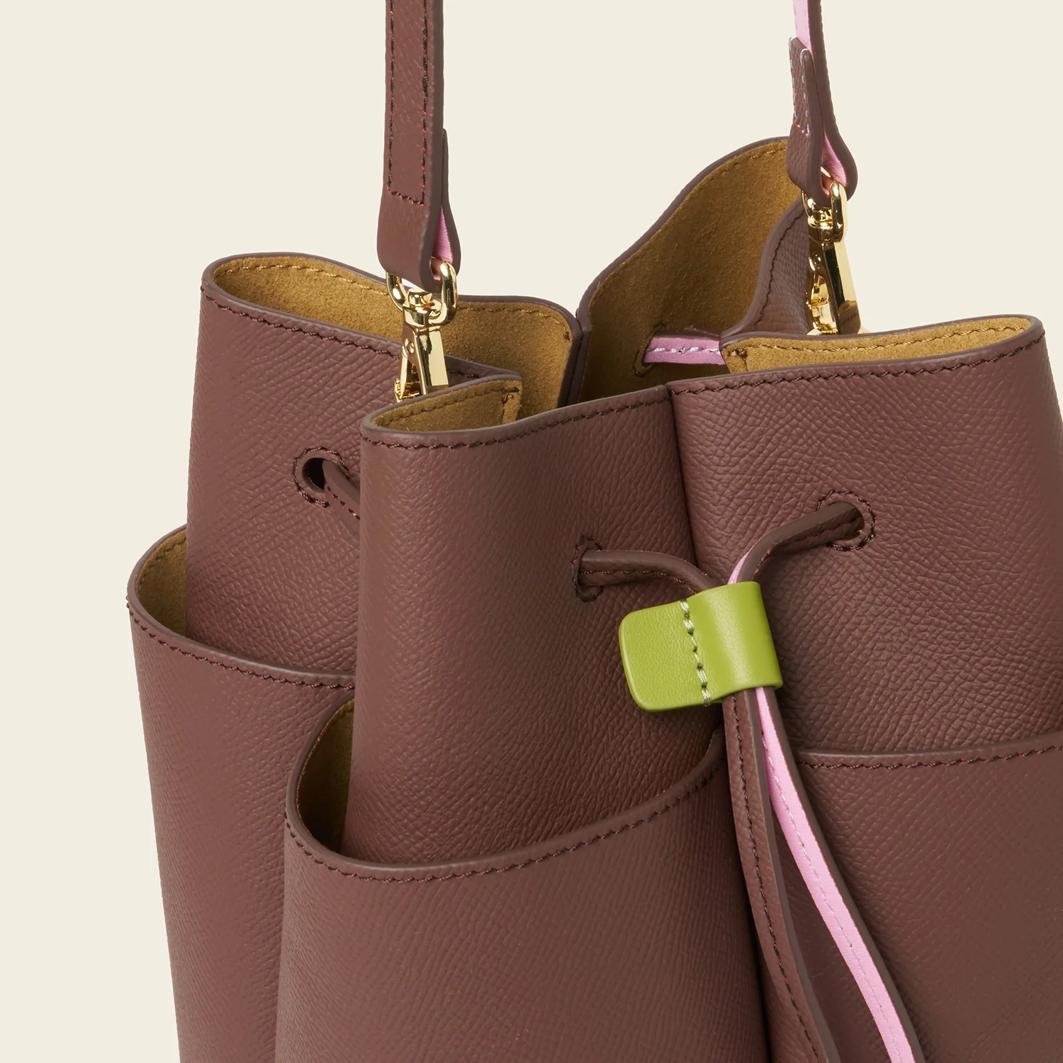 Medium Flower Petal Leather Crossbody Bag - Dark Brown - Image 7