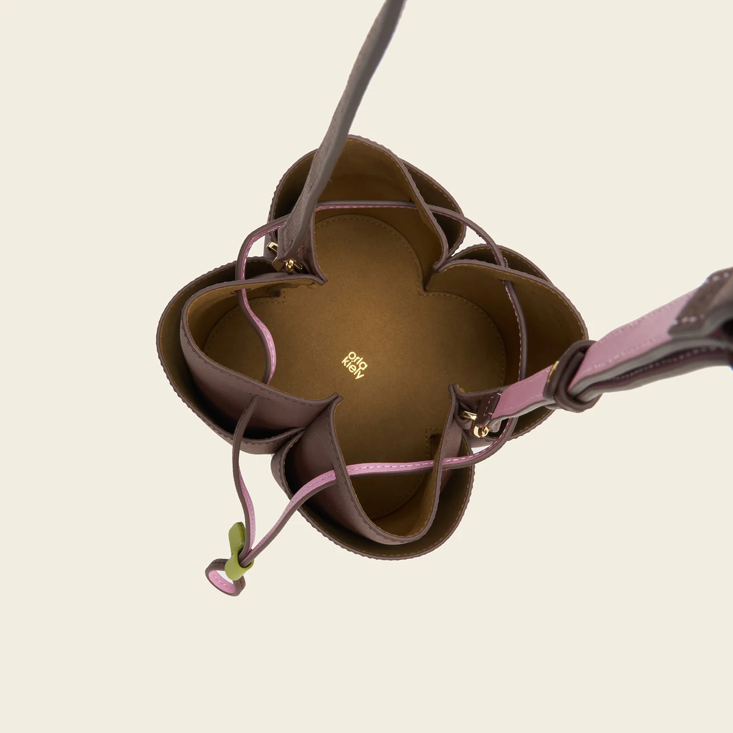 Medium Flower Petal Leather Crossbody Bag - Dark Brown - Image 8