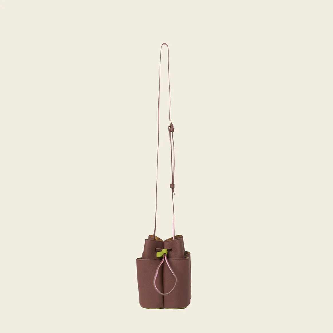 Small Flower Petal Leather Crossbody Bag - Dark Brown - Image 6