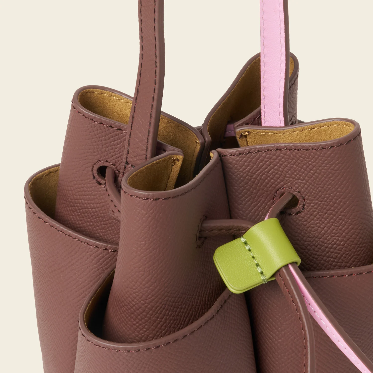 Small Flower Petal Leather Crossbody Bag - Dark Brown - Image 7