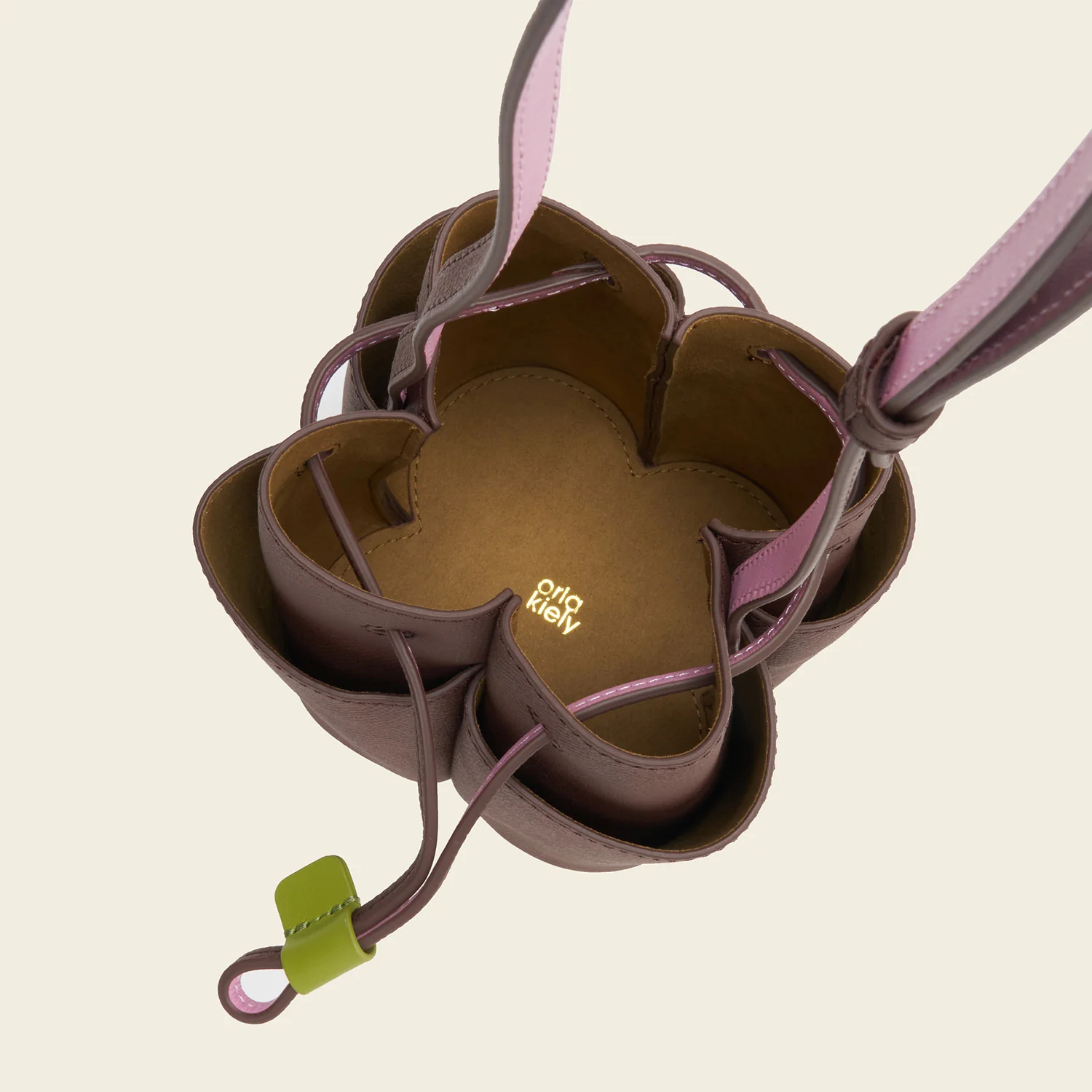 Small Flower Petal Leather Crossbody Bag - Dark Brown - Image 8