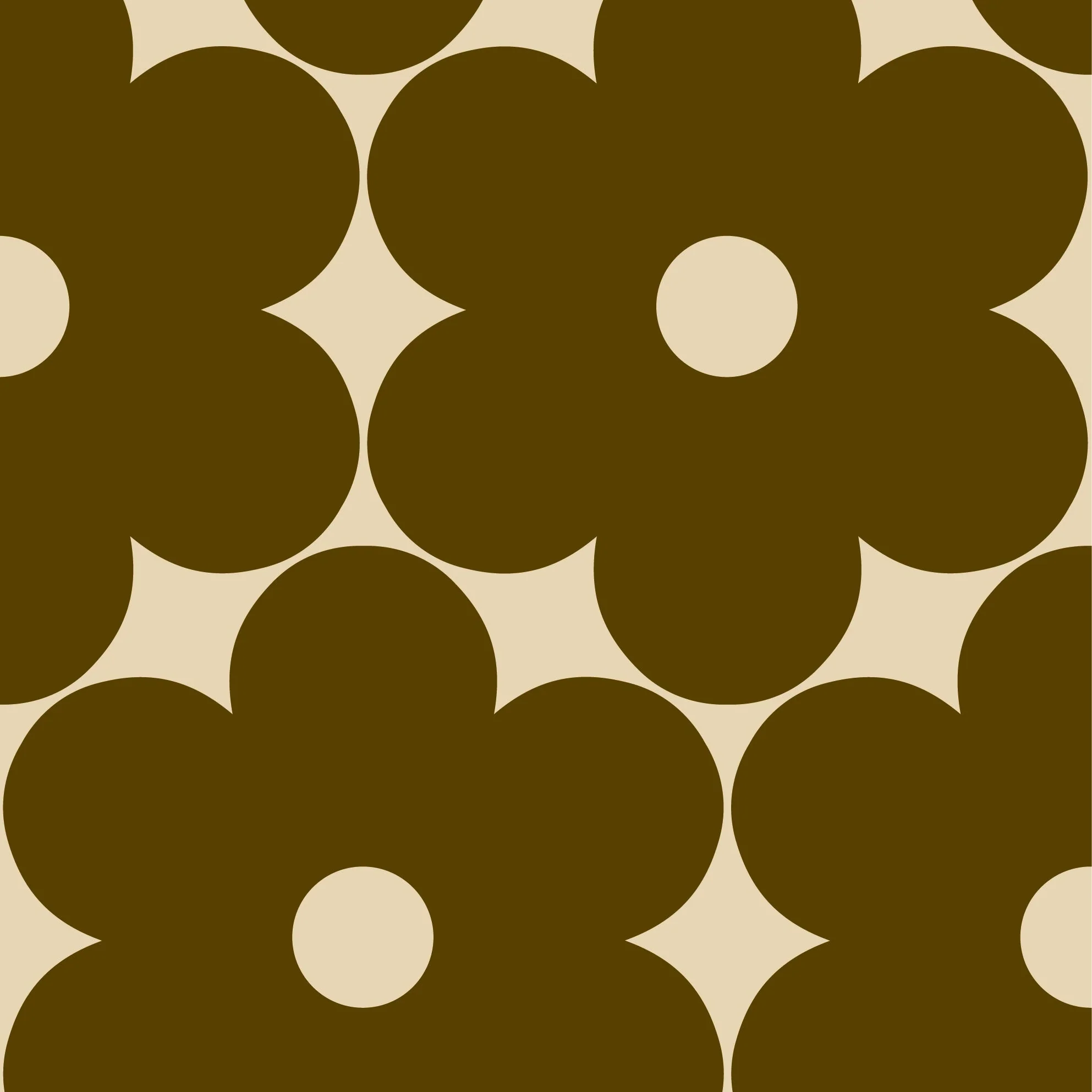 Flower Power Walnut Wallpaper Sample