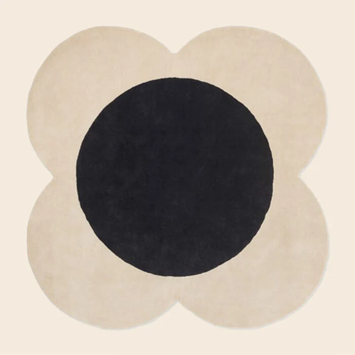 Flower Spot Rug Ecru/Black - Image 2