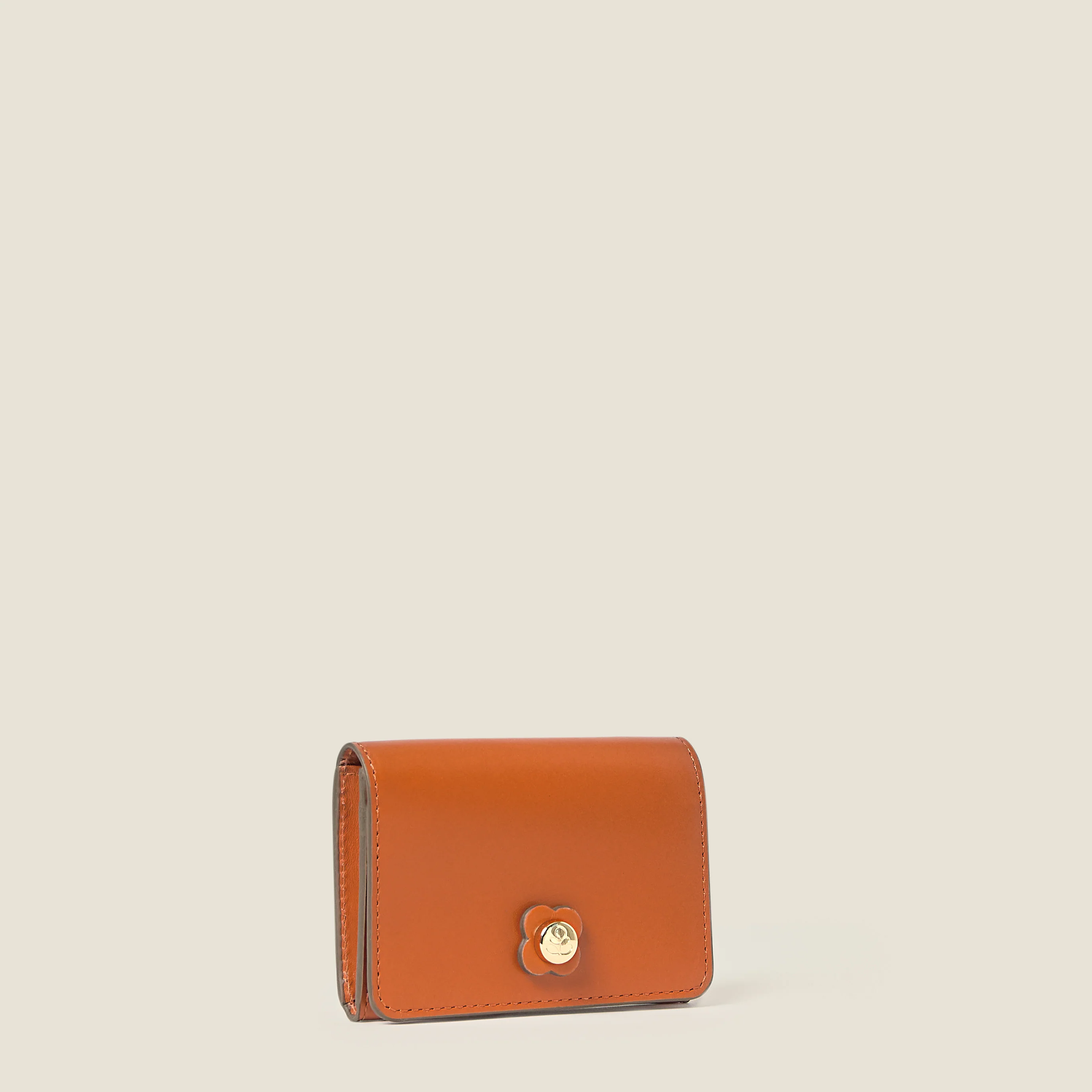 Folded Leather Card Holder - Orange - Image 4