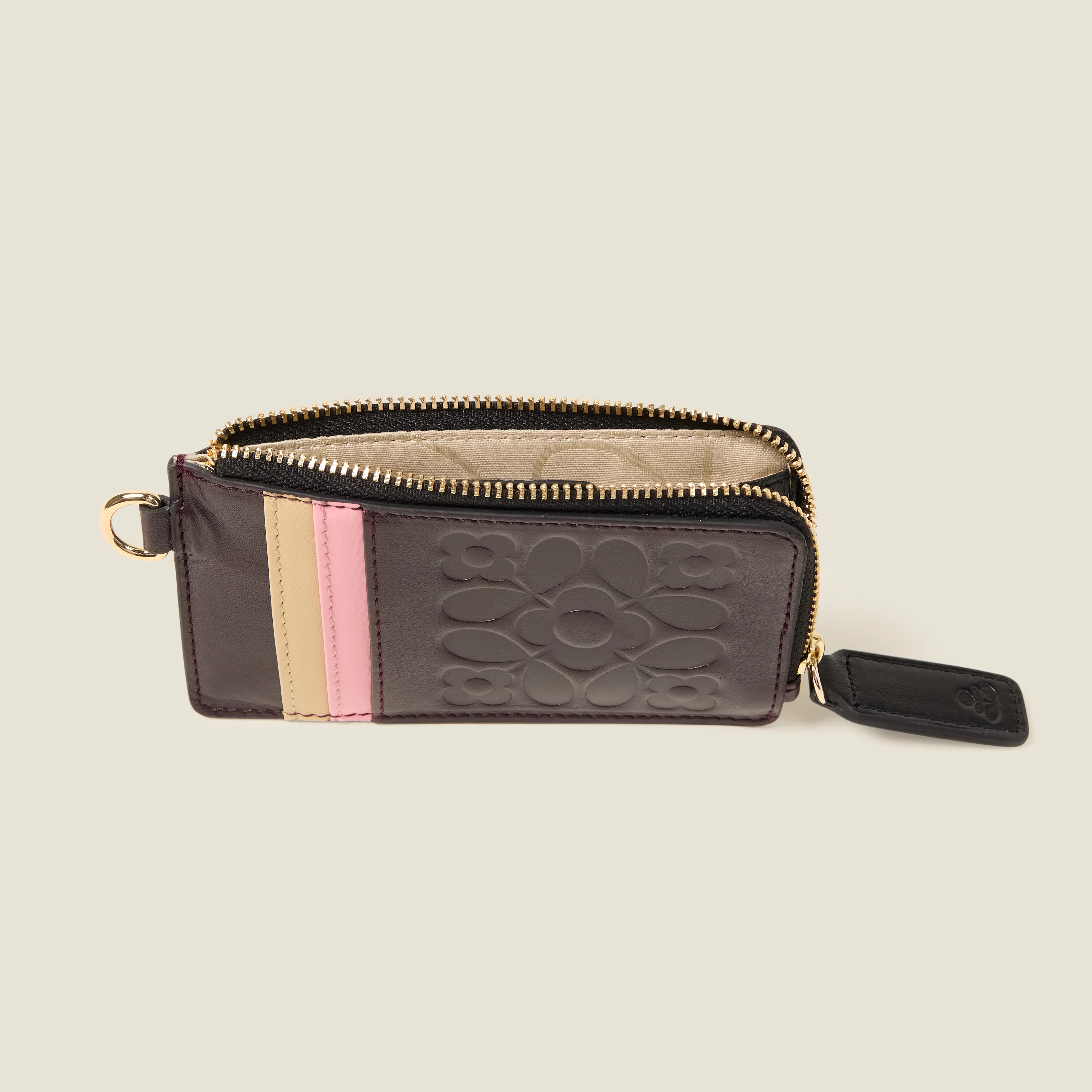 Frieda Leather Card Purse - Tile Emboss Burgundy - Image 4