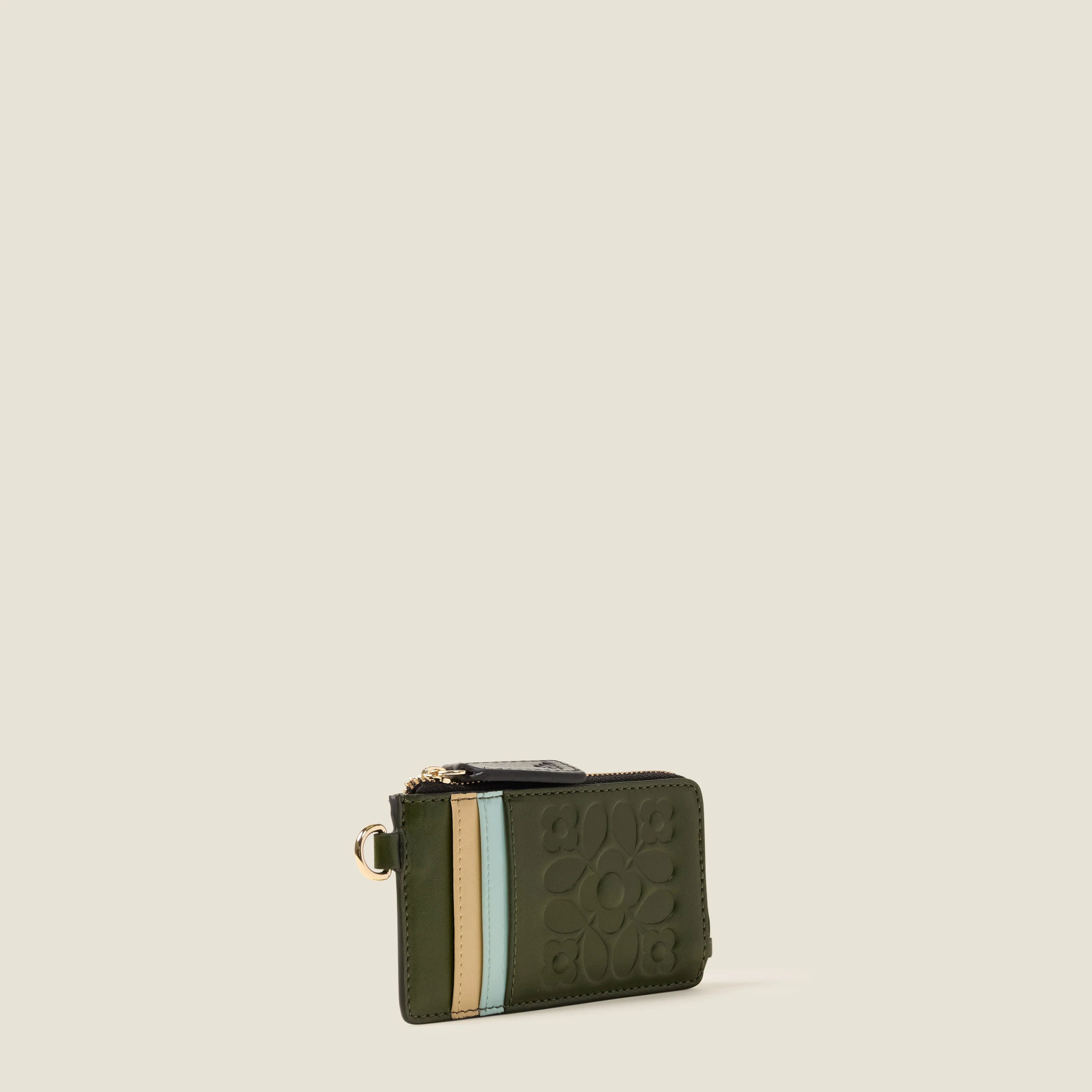 Frieda Leather Card Purse - Tile Emboss Forest - Image 2