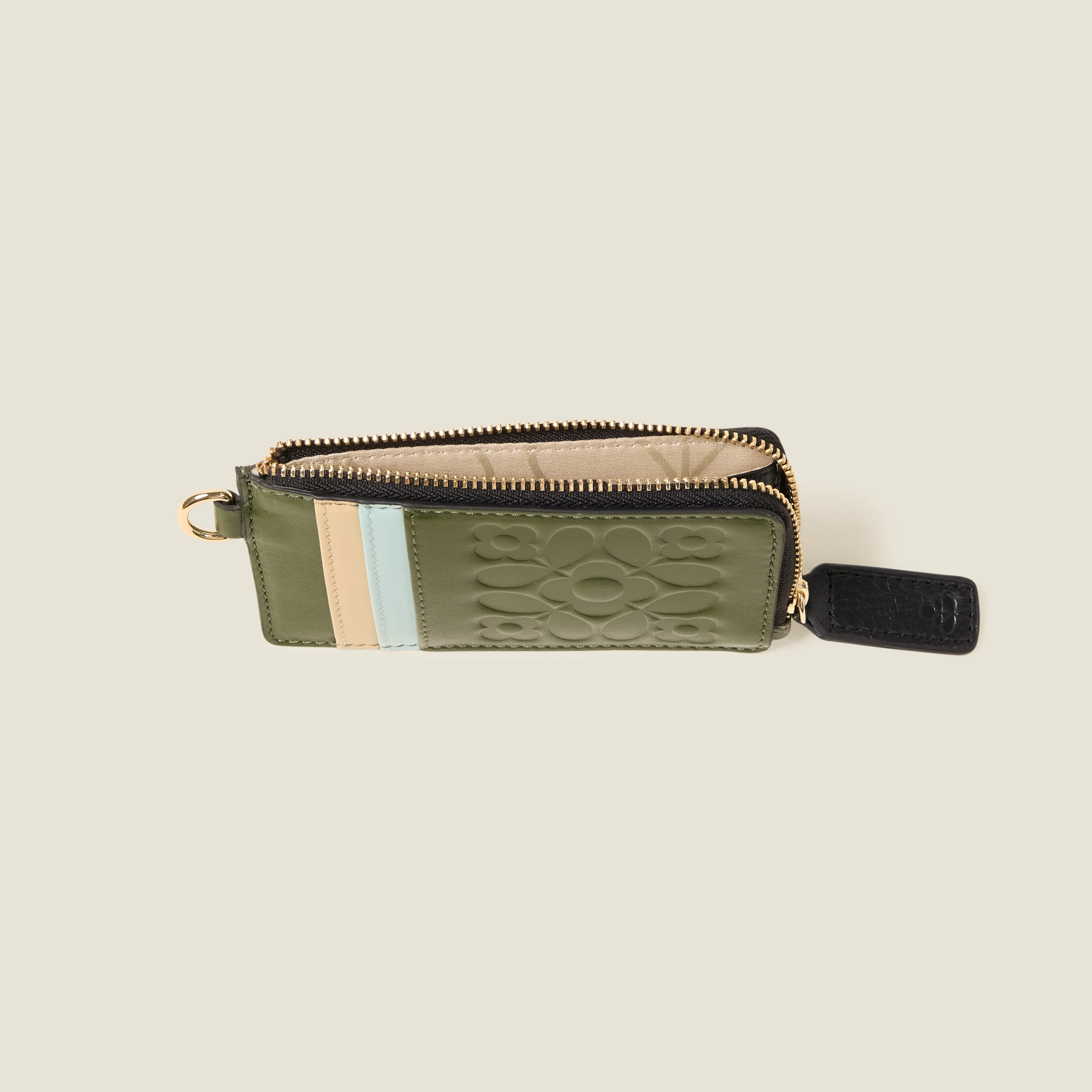 Frieda Leather Card Purse - Tile Emboss Forest - Image 4