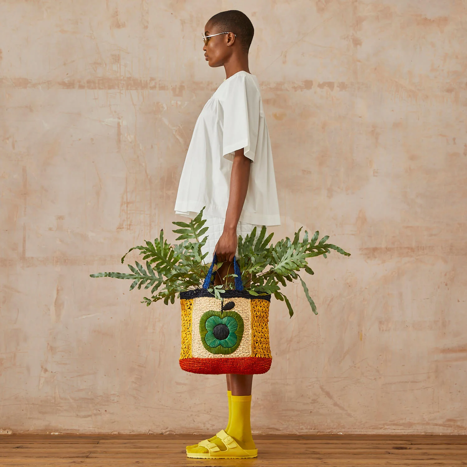 Raffia Basket Bag - Apple - Image 2
