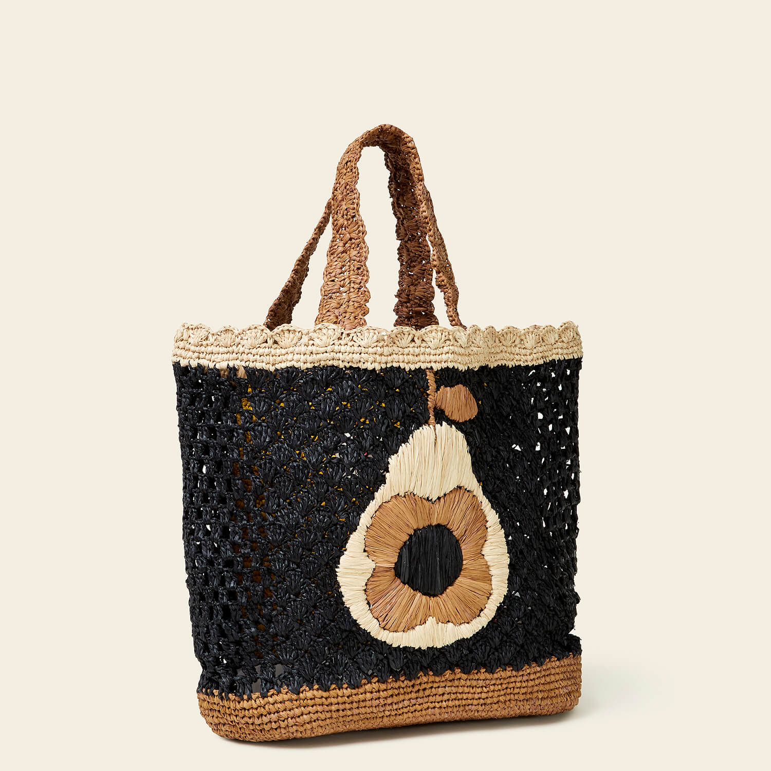 Raffia Basket Bag - Pear - Image 3