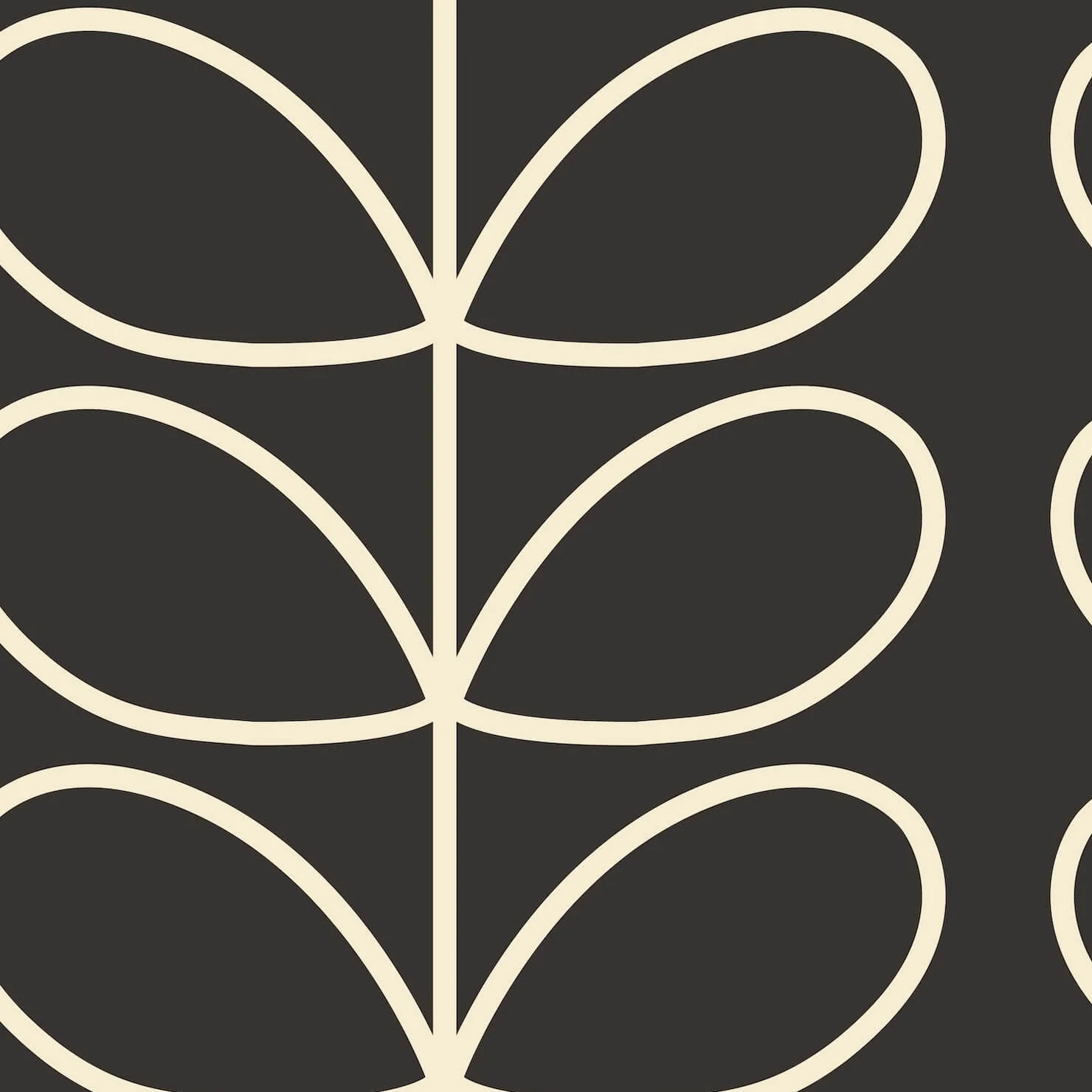 Giant Linear Stem Charcoal Wallpaper - Sample ROW